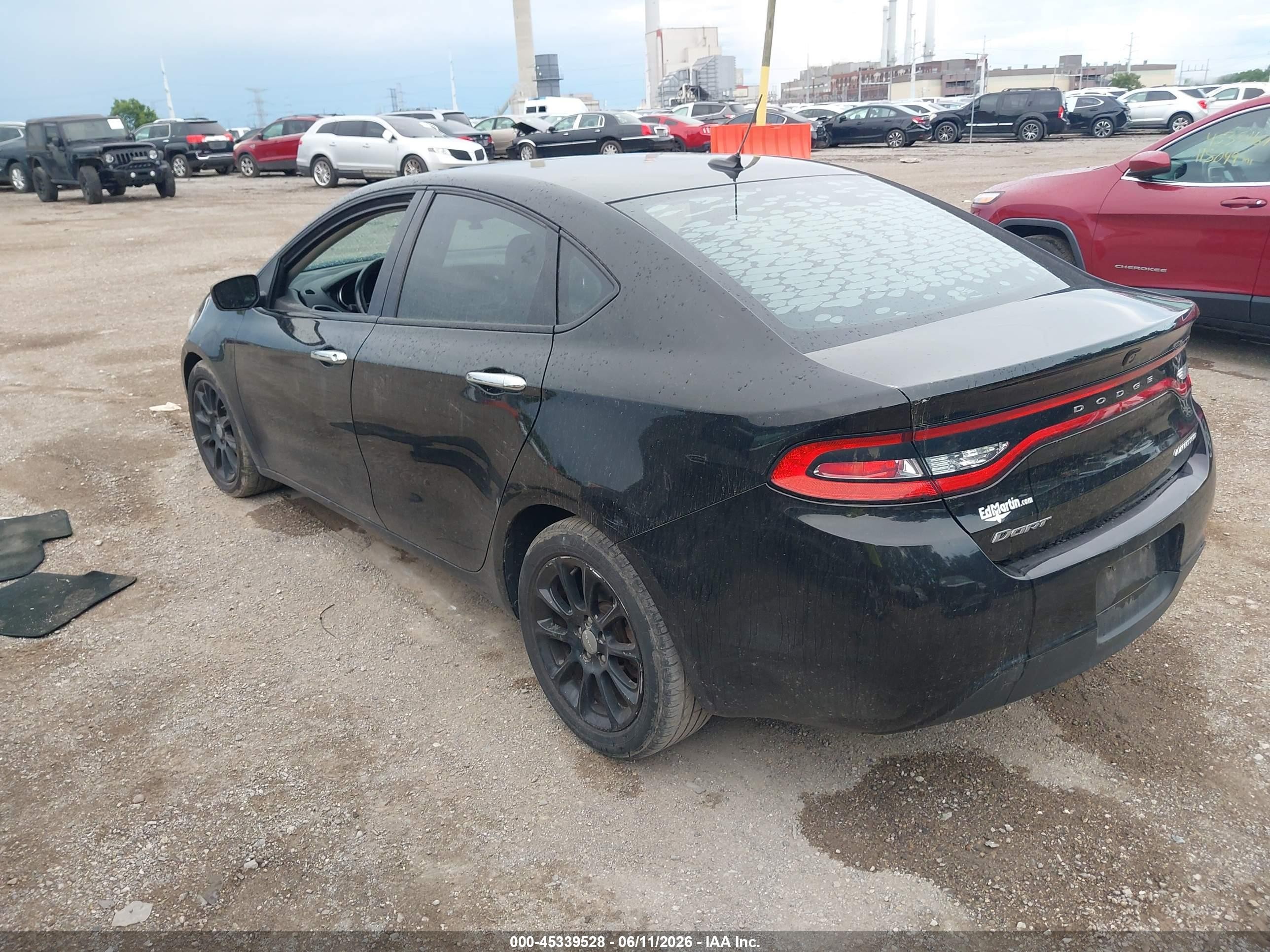 2015 Dodge Dart Limited Black vin: 1C3CDFCB5FD301760