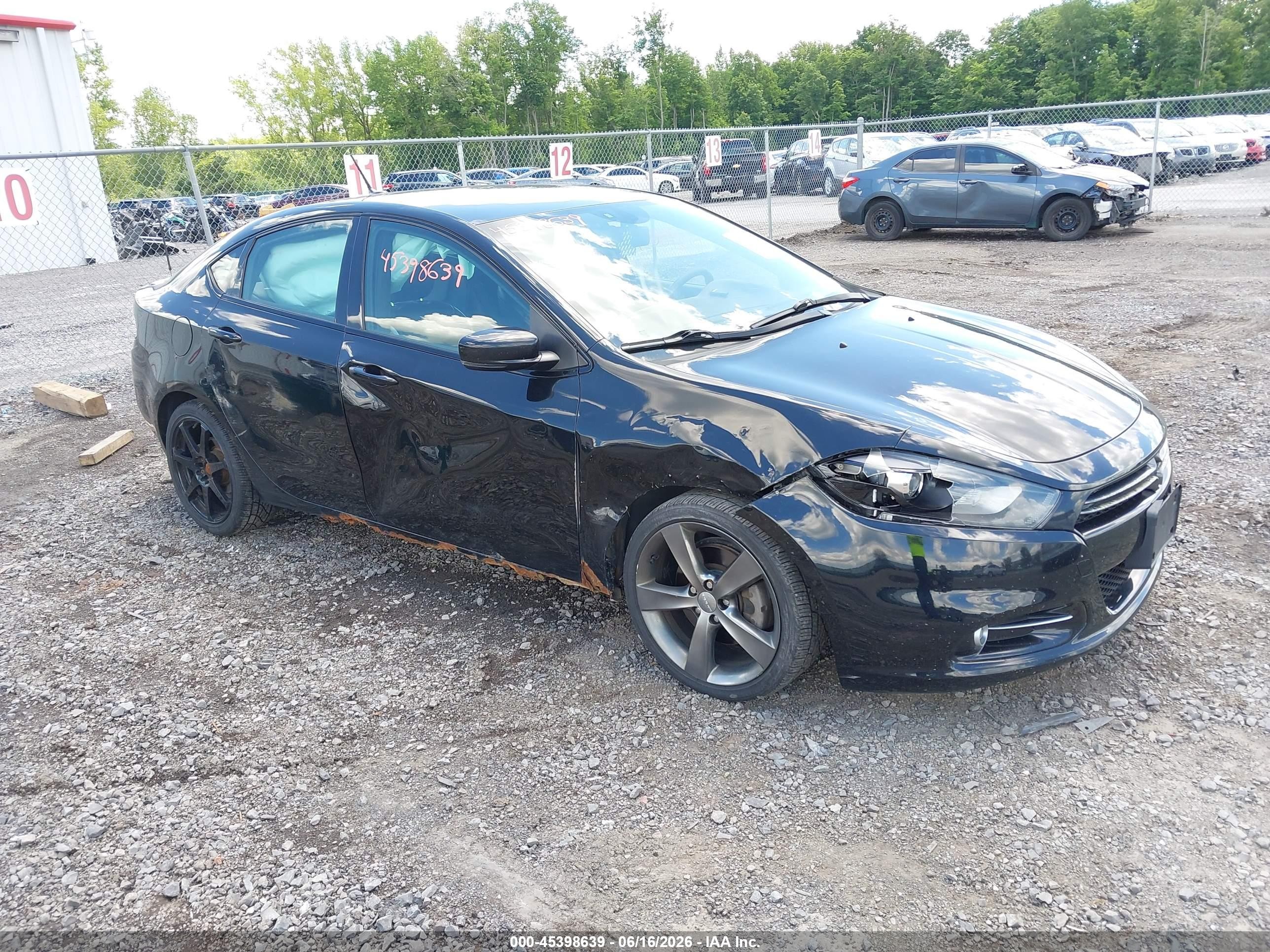 2013 Dodge Dart Gt Черный vin: 1C3CDFCB7DD325359