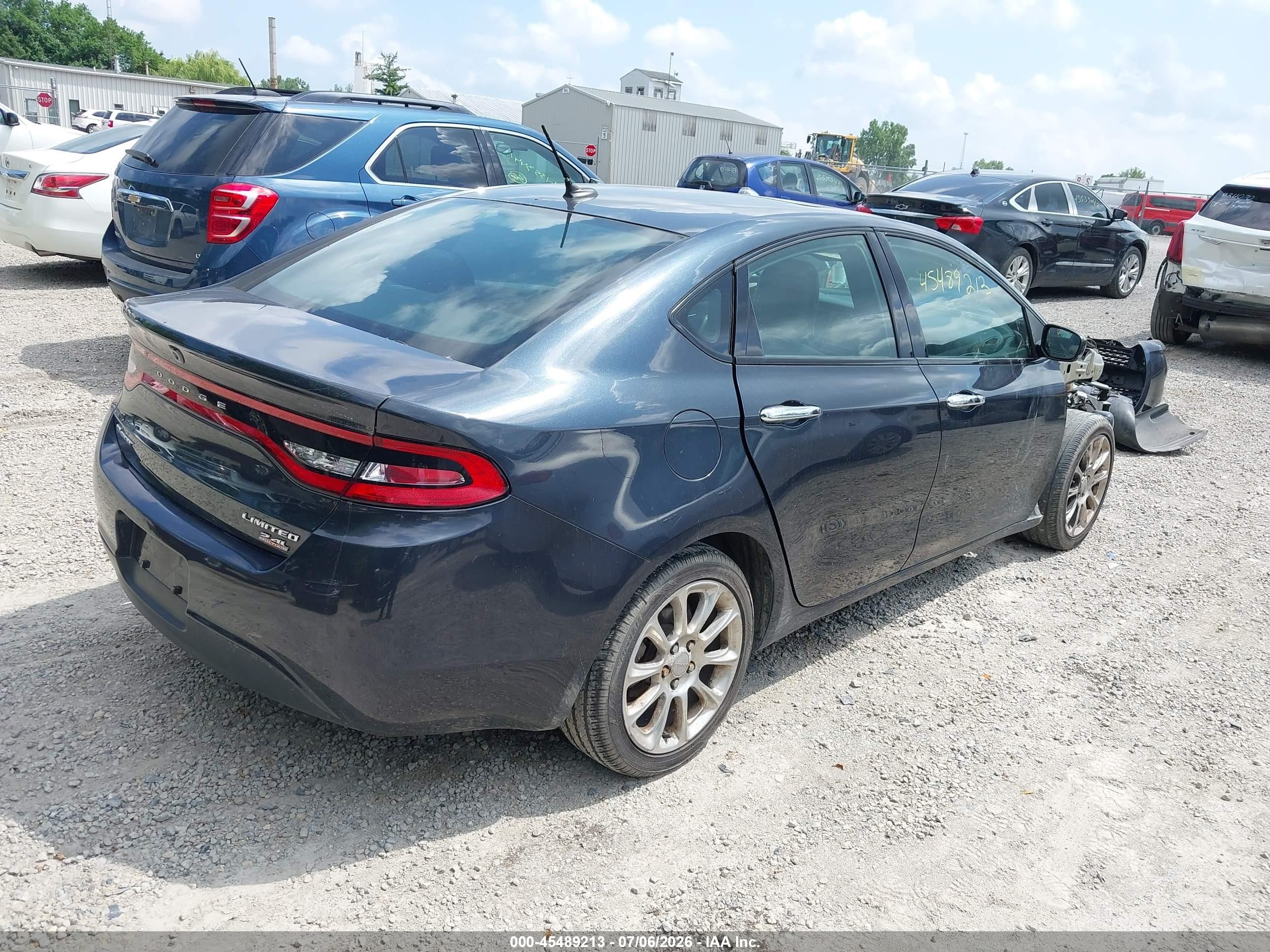 2014 Dodge Dart Limited Черный vin: 1C3CDFCB8ED675245