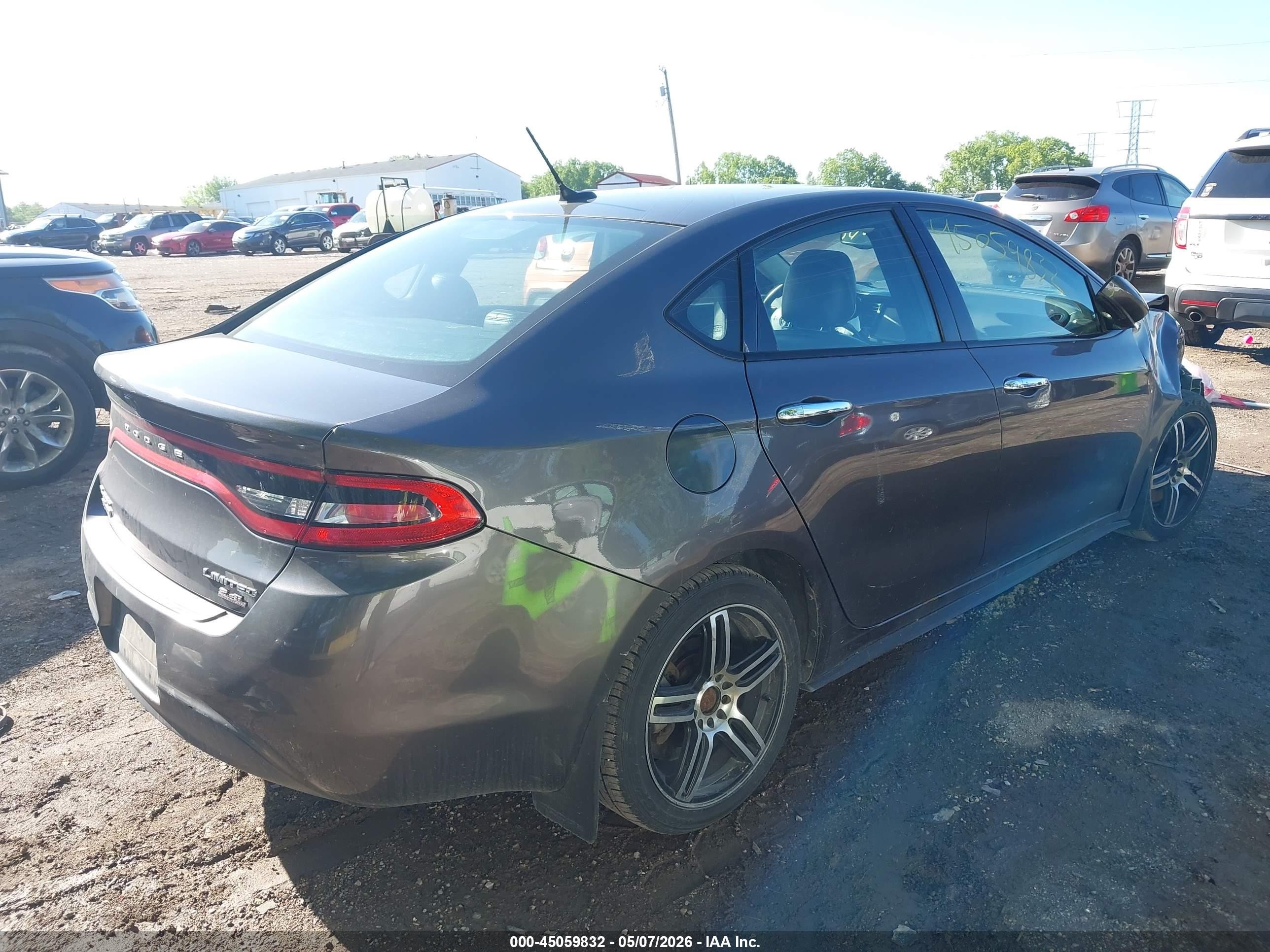 2014 Dodge Dart Limited Gray vin: 1C3CDFCB8ED903826
