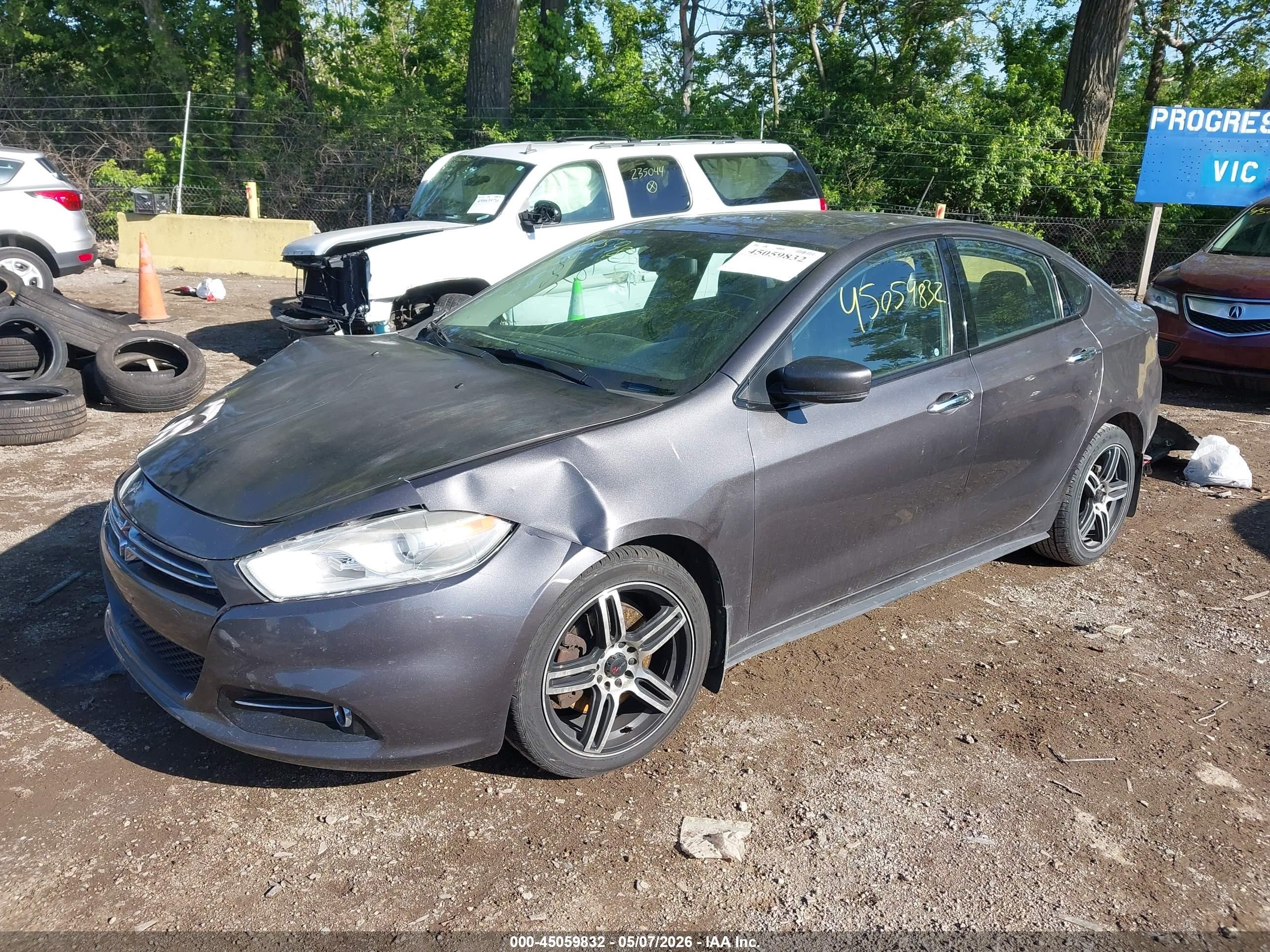 2014 Dodge Dart Limited Gray vin: 1C3CDFCB8ED903826