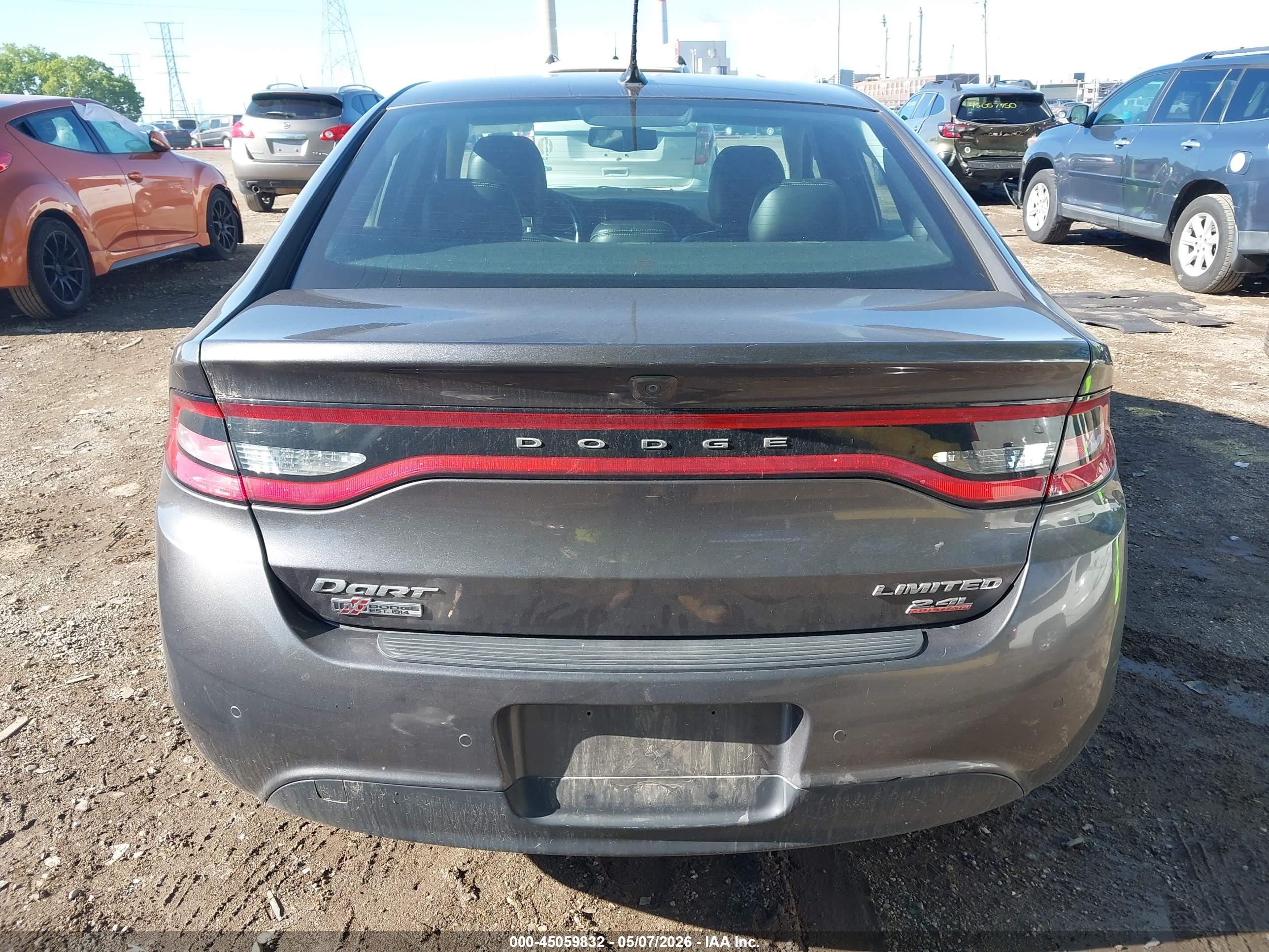 2014 Dodge Dart Limited Gray vin: 1C3CDFCB8ED903826