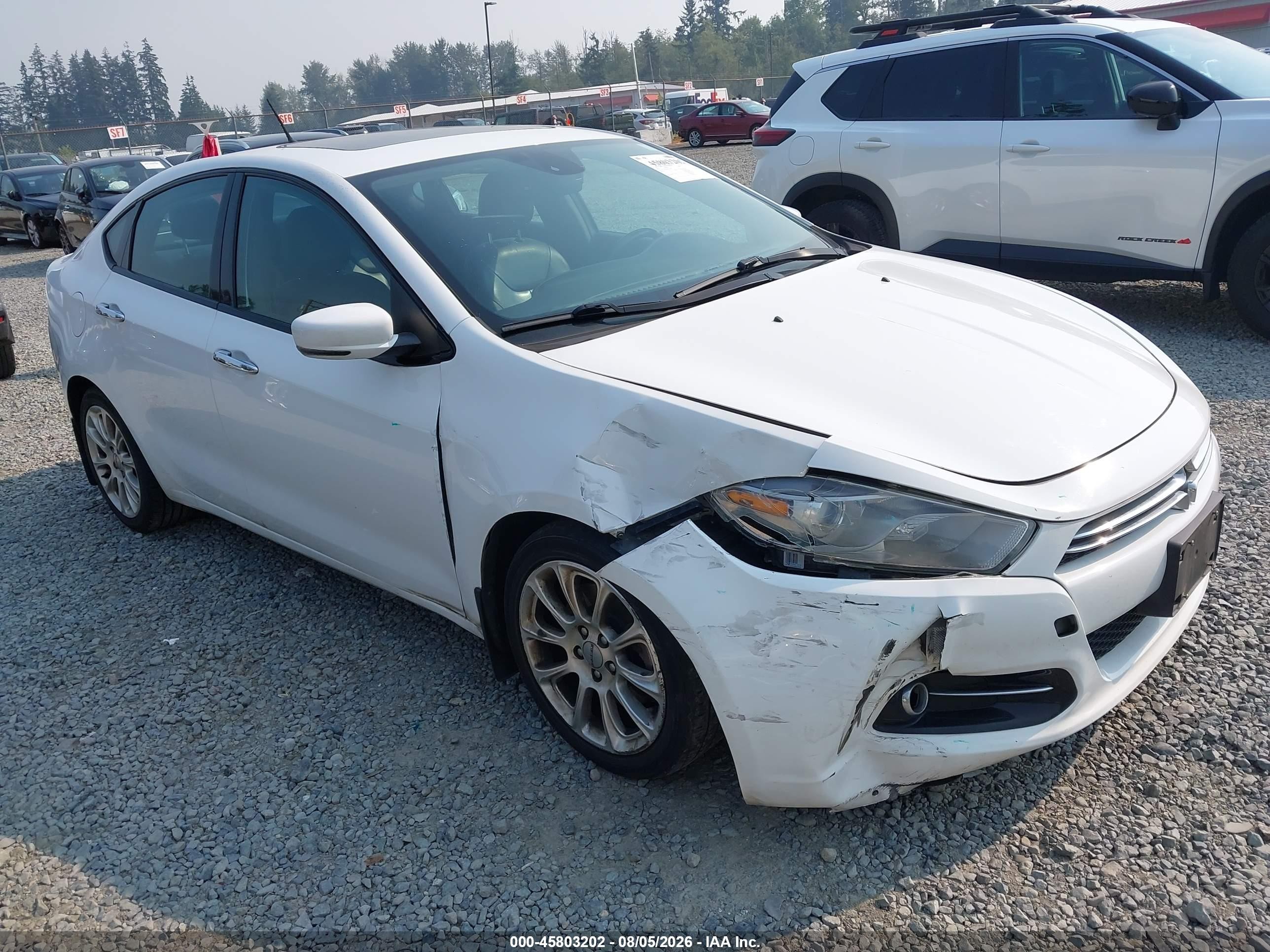 2014 Dodge Dart Limited Белый vin: 1C3CDFCB9ED695682