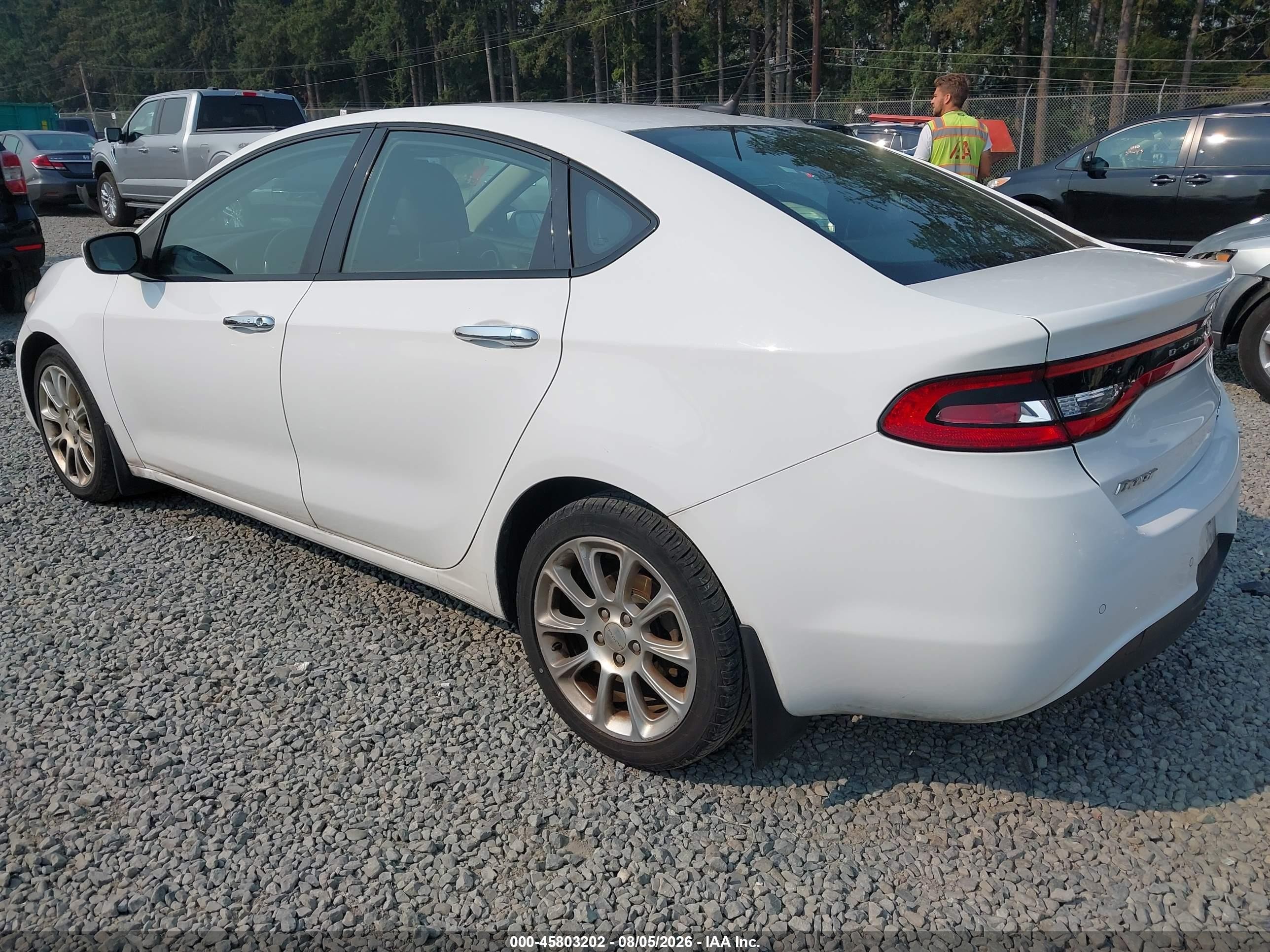2014 Dodge Dart Limited White vin: 1C3CDFCB9ED695682