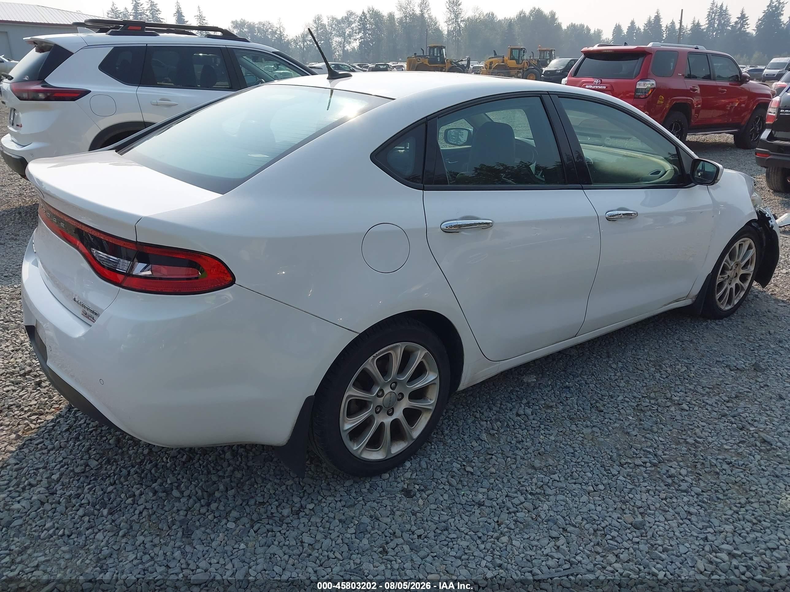 2014 Dodge Dart Limited White vin: 1C3CDFCB9ED695682