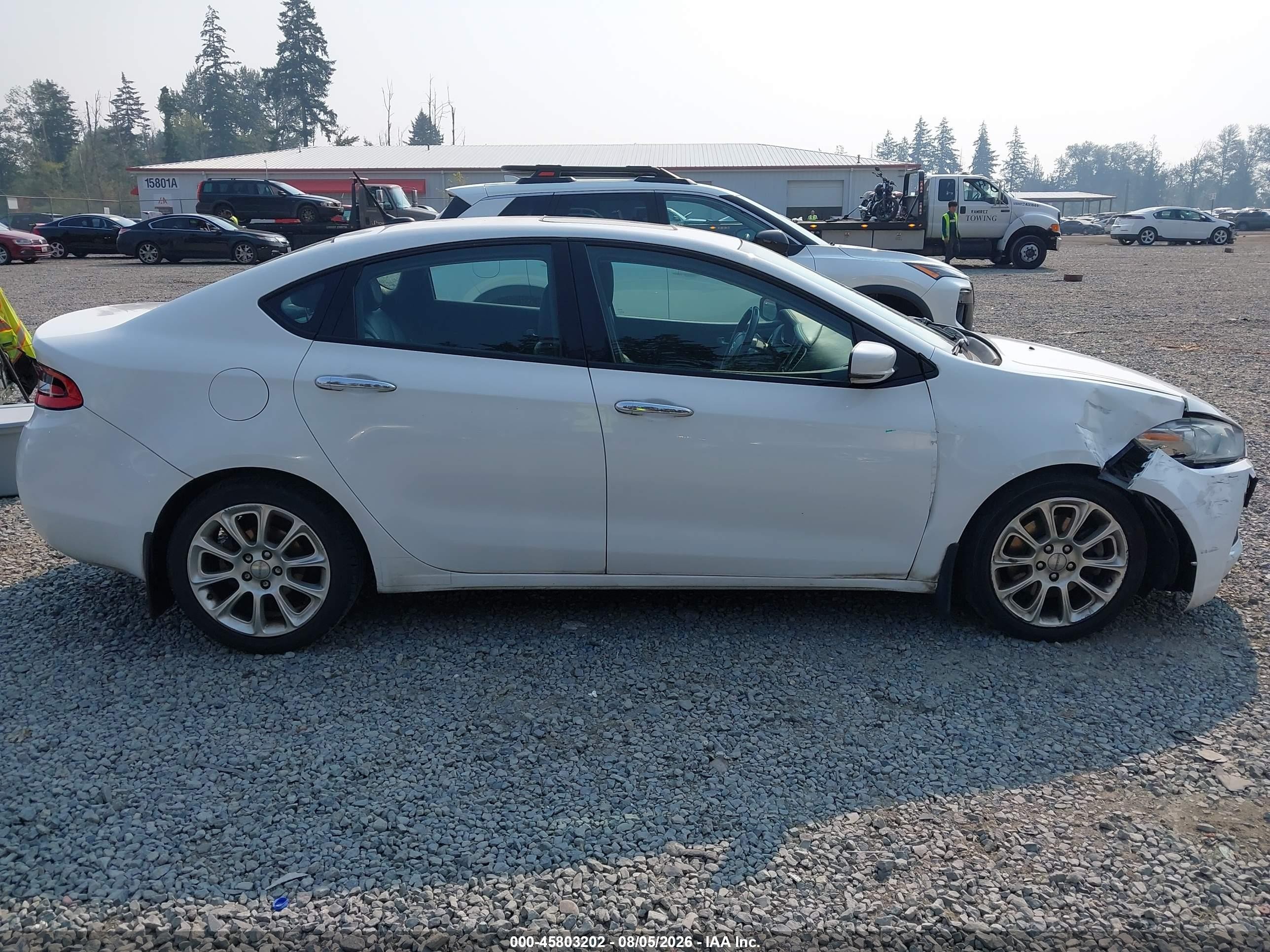 2014 Dodge Dart Limited White vin: 1C3CDFCB9ED695682