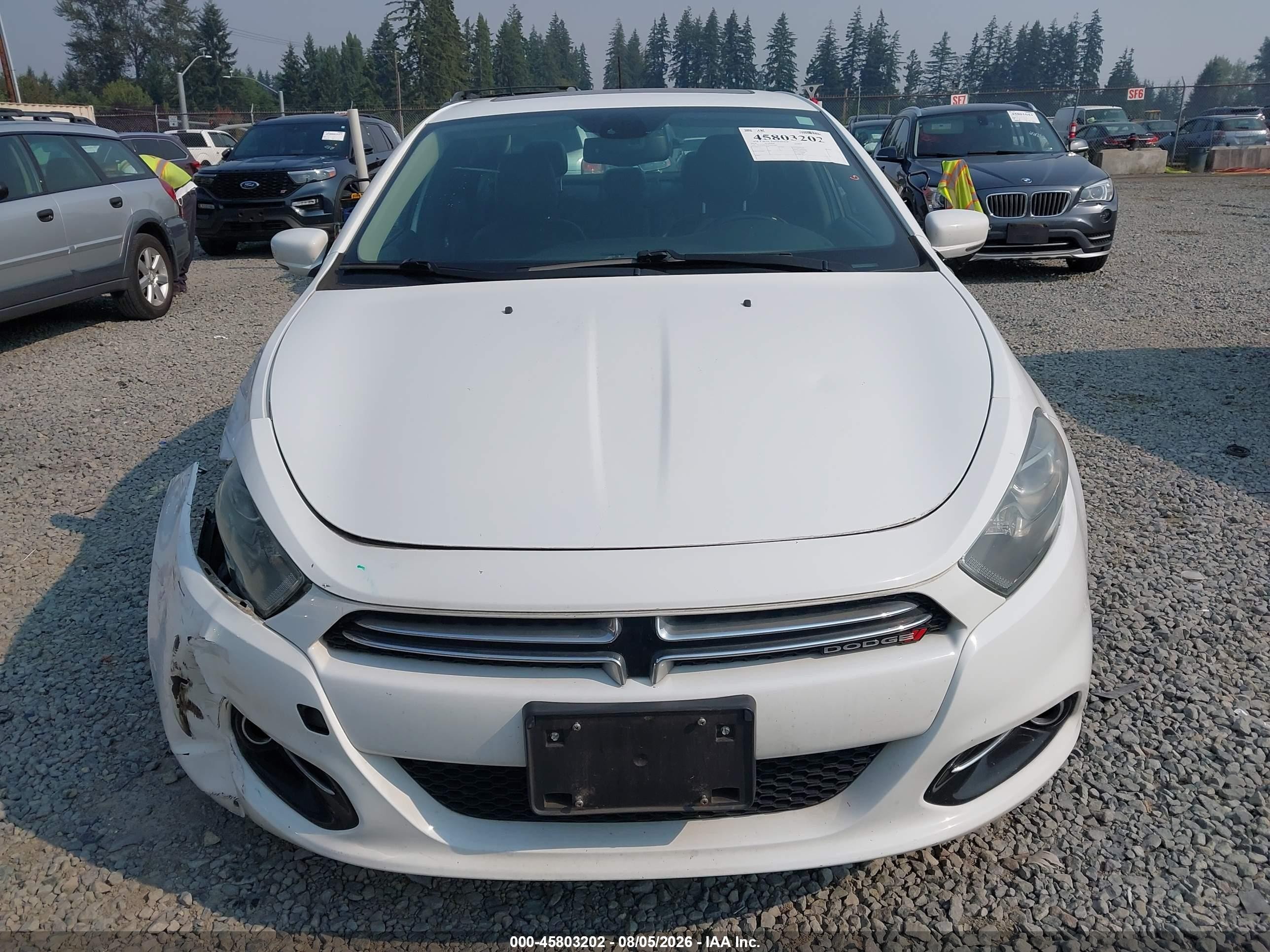2014 Dodge Dart Limited White vin: 1C3CDFCB9ED695682