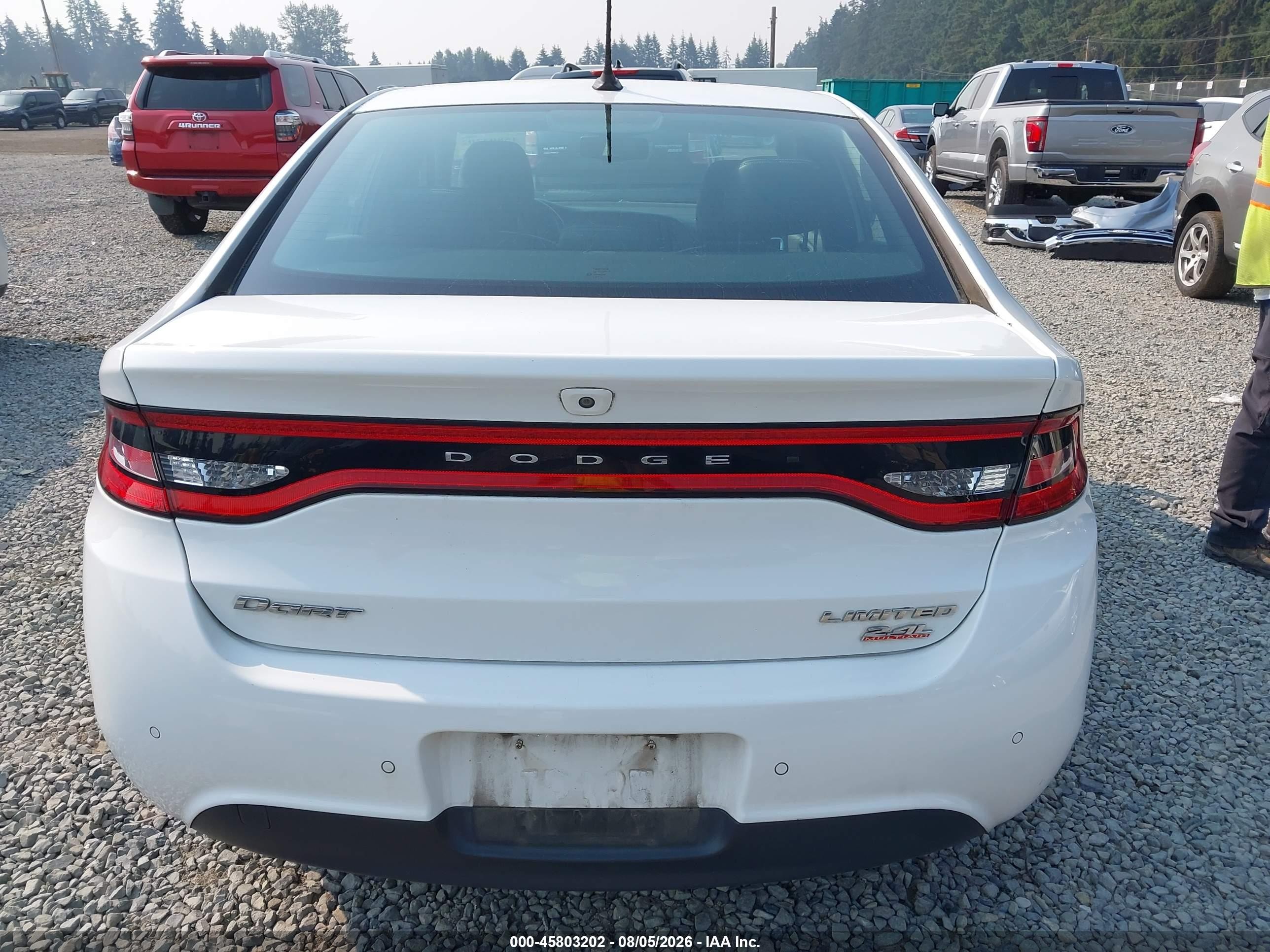 2014 Dodge Dart Limited White vin: 1C3CDFCB9ED695682