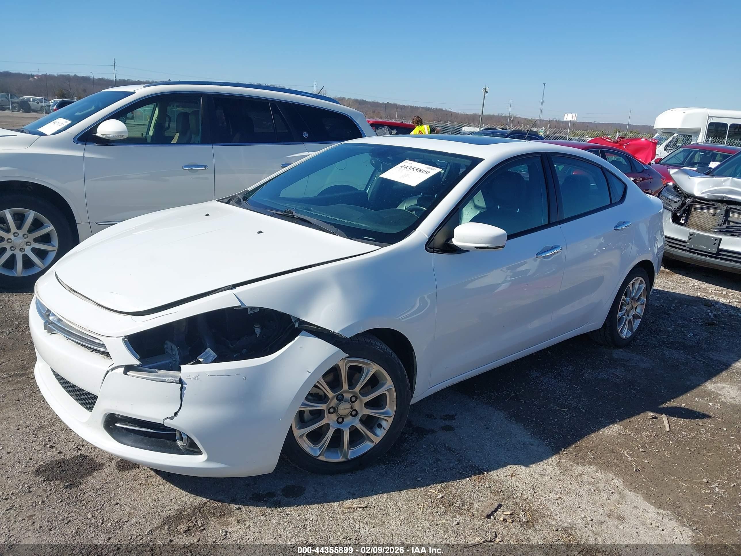 2014 Dodge Dart Limited White vin: 1C3CDFCBXED675120