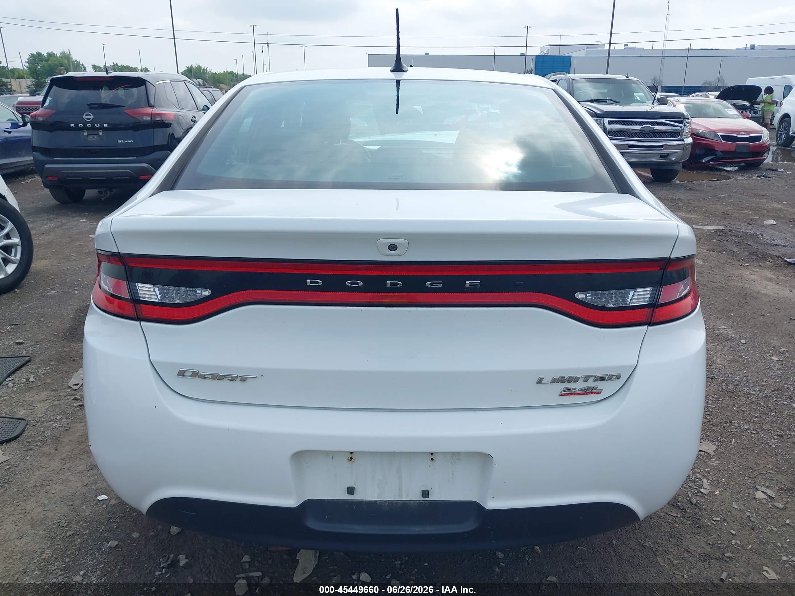 2014 Dodge Dart Limited White vin: 1C3CDFCBXED902273