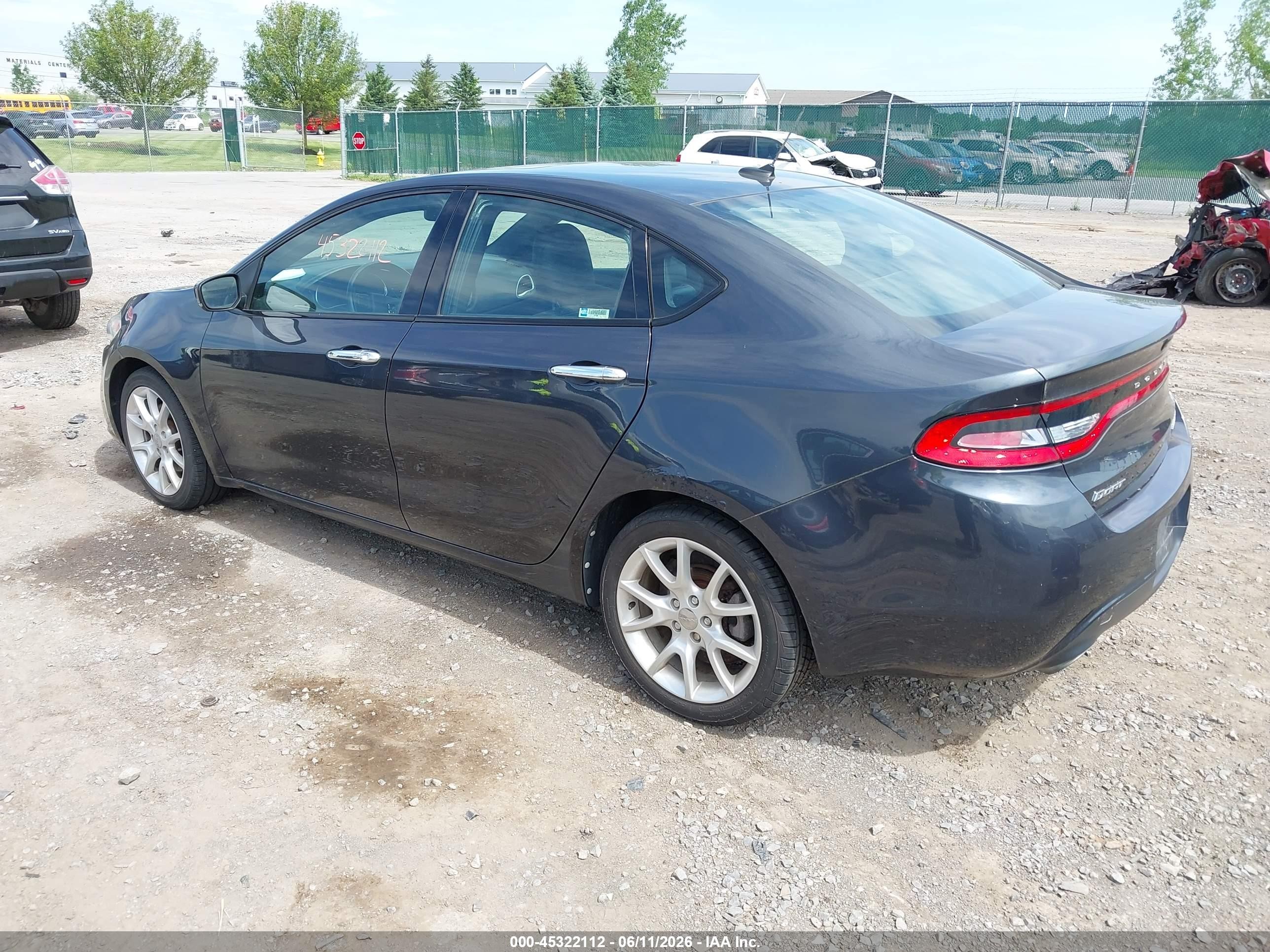 2013 Dodge Dart Limited Gray vin: 1C3CDFCH0DD136136