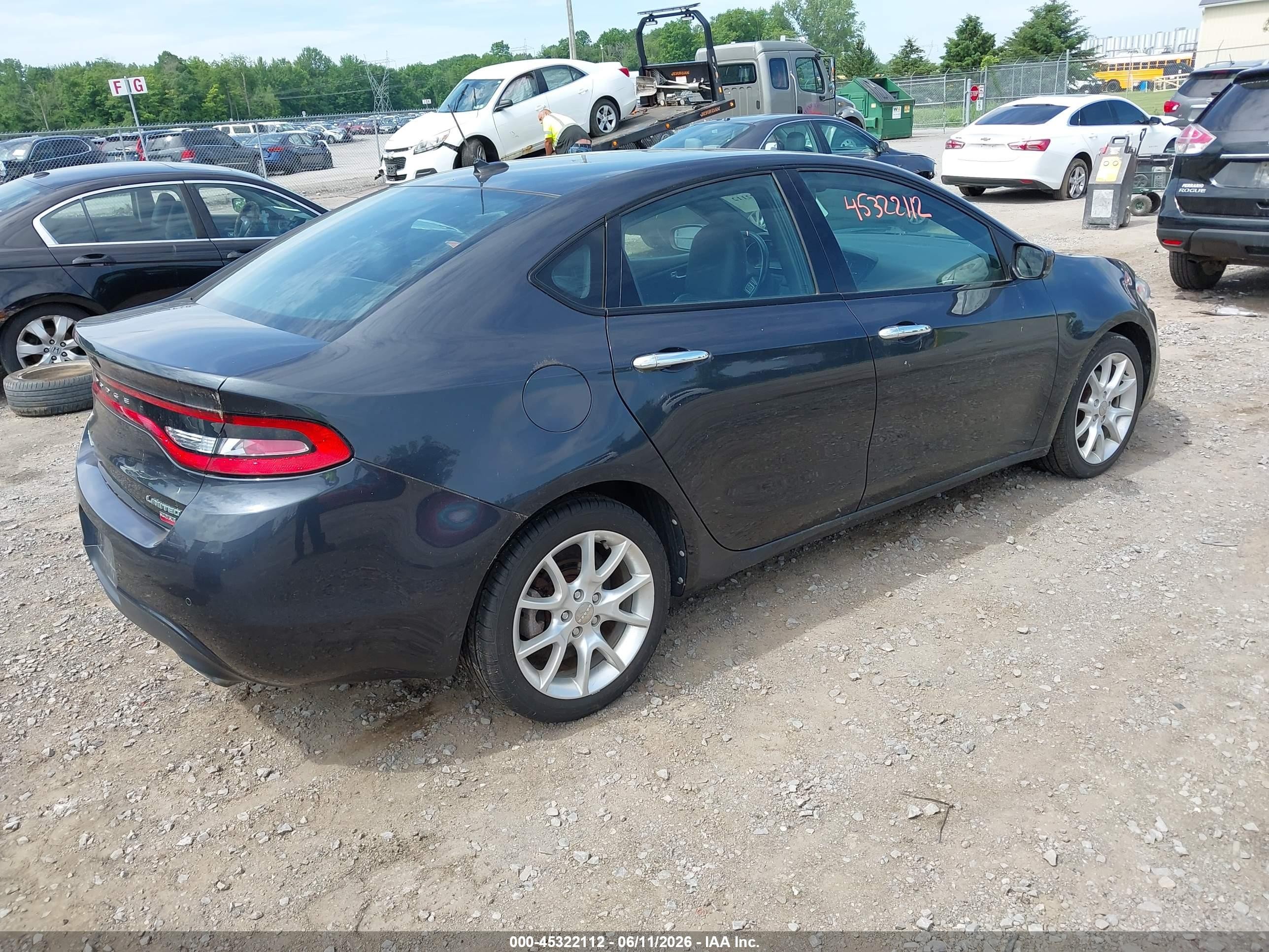 2013 Dodge Dart Limited Gray vin: 1C3CDFCH0DD136136