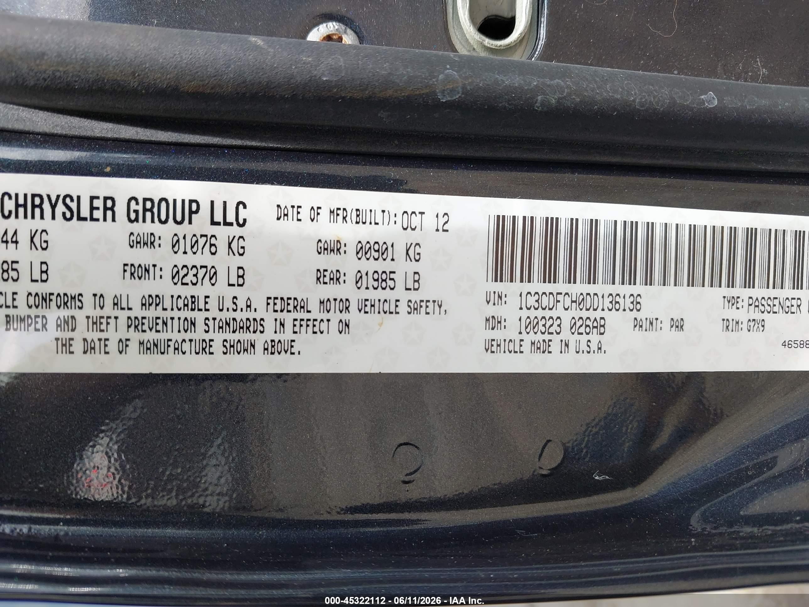 2013 Dodge Dart Limited Gray vin: 1C3CDFCH0DD136136