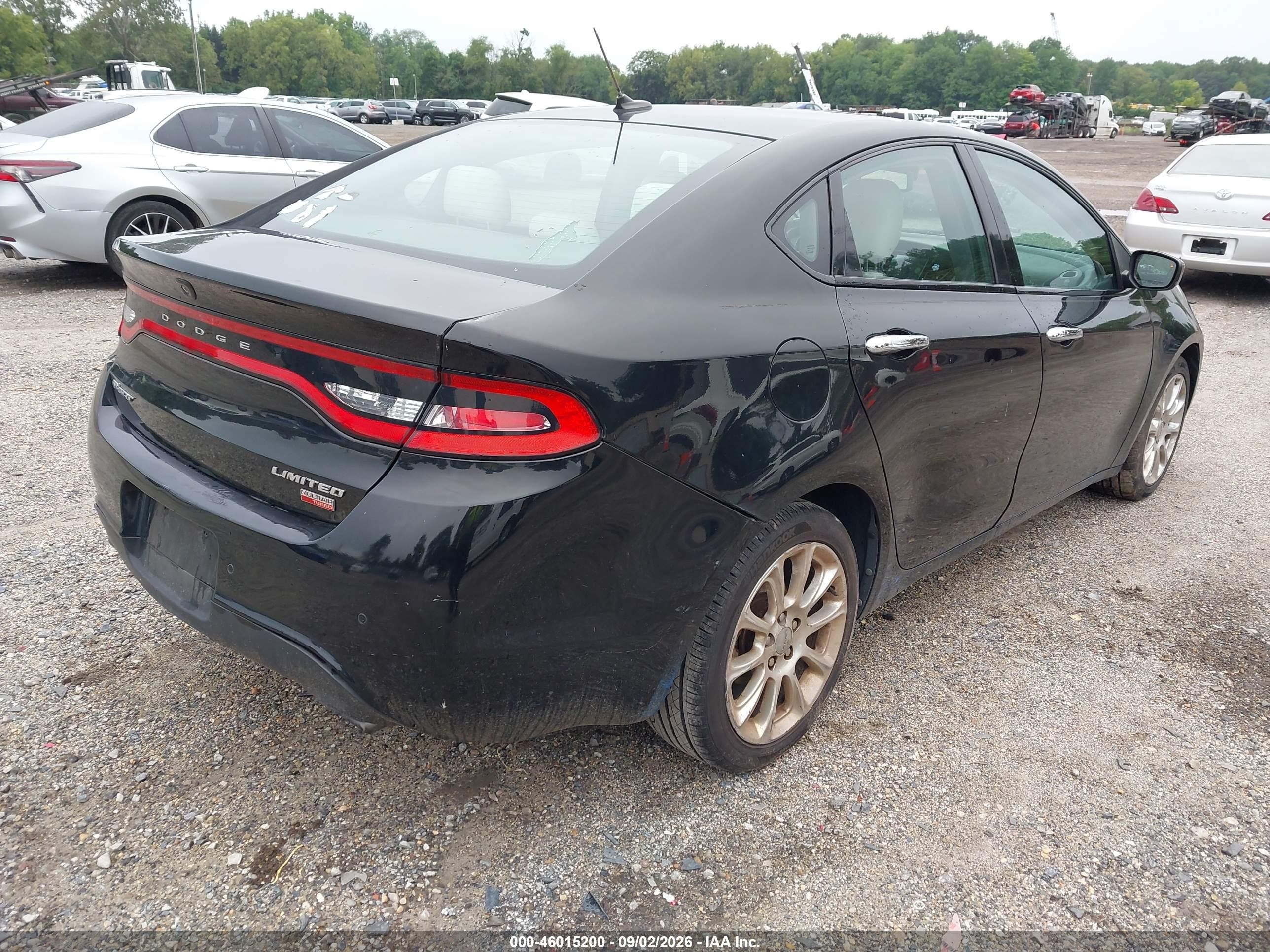 2013 Dodge Dart Limited Черный vin: 1C3CDFCH2DD133528