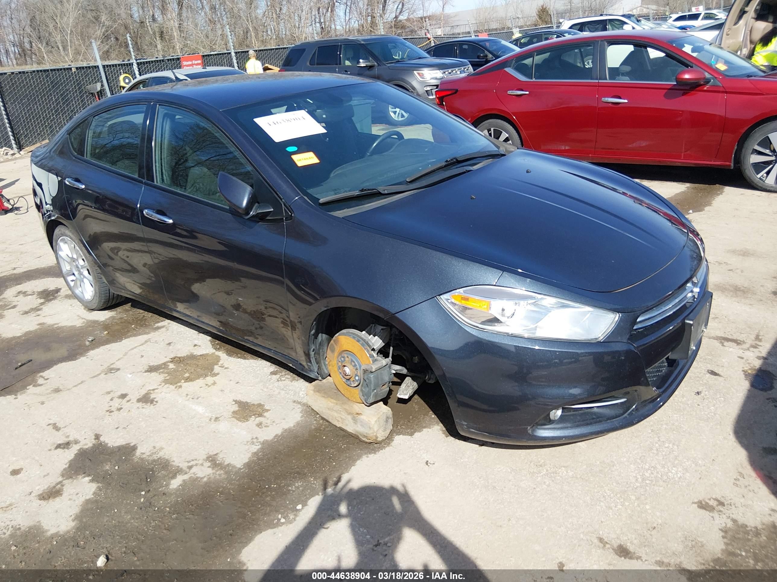 2013 Dodge Dart Limited Gray vin: 1C3CDFCH2DD319506