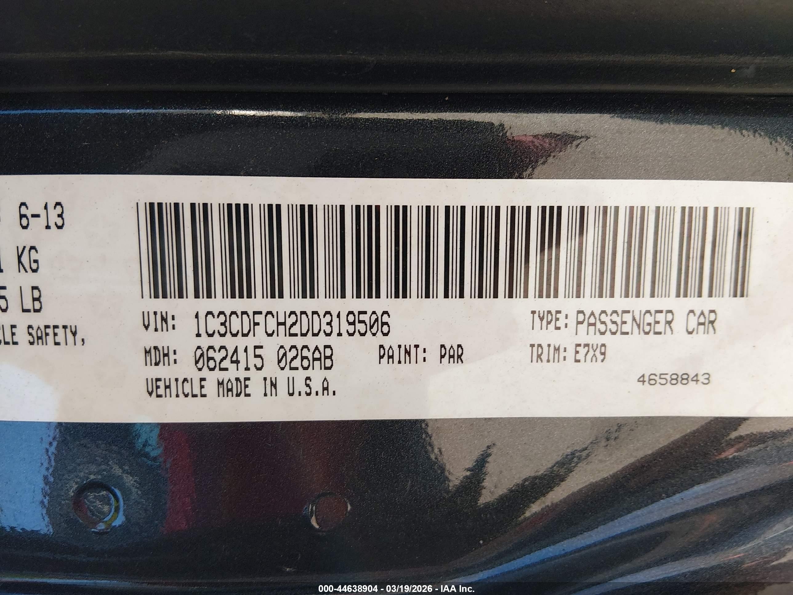 2013 Dodge Dart Limited Gray vin: 1C3CDFCH2DD319506