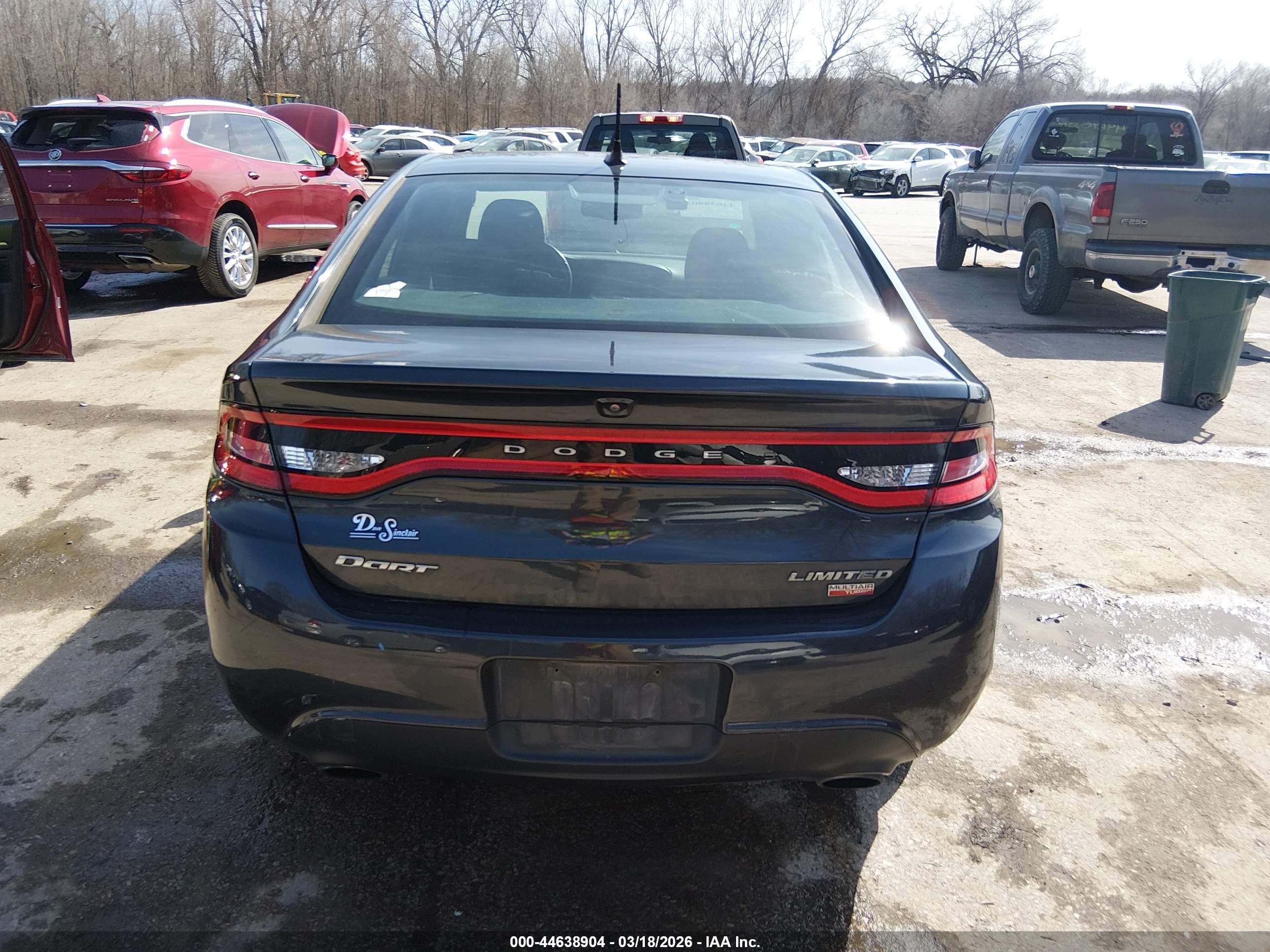2013 Dodge Dart Limited Gray vin: 1C3CDFCH2DD319506