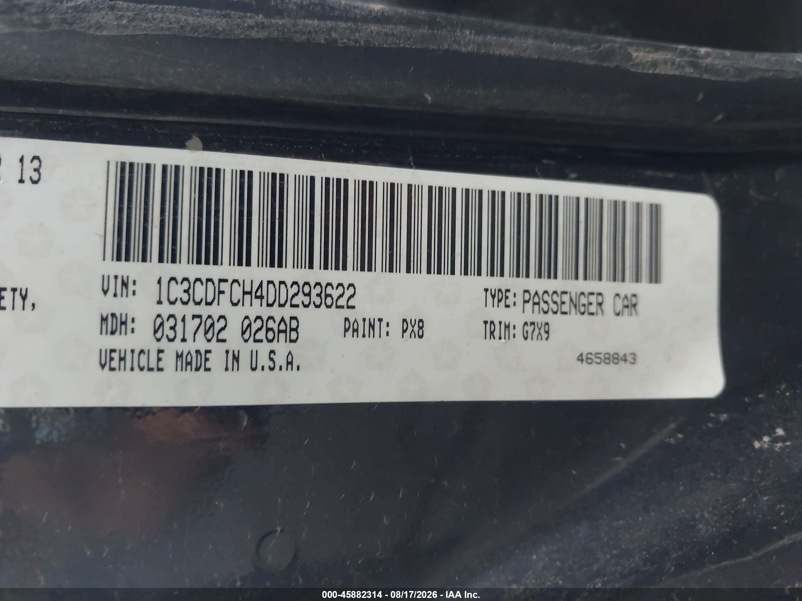 2013 Dodge Dart Limited Черный vin: 1C3CDFCH4DD293622