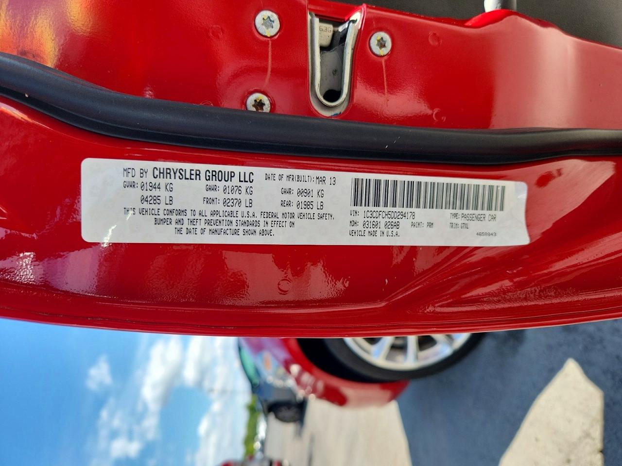 2013 Dodge Dart Limited Red vin: 1C3CDFCH5DD294178