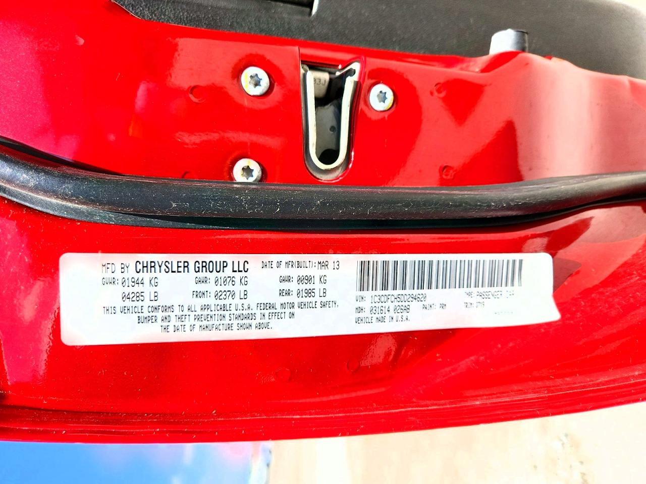 2013 Dodge Dart Limited Red vin: 1C3CDFCH5DD294620