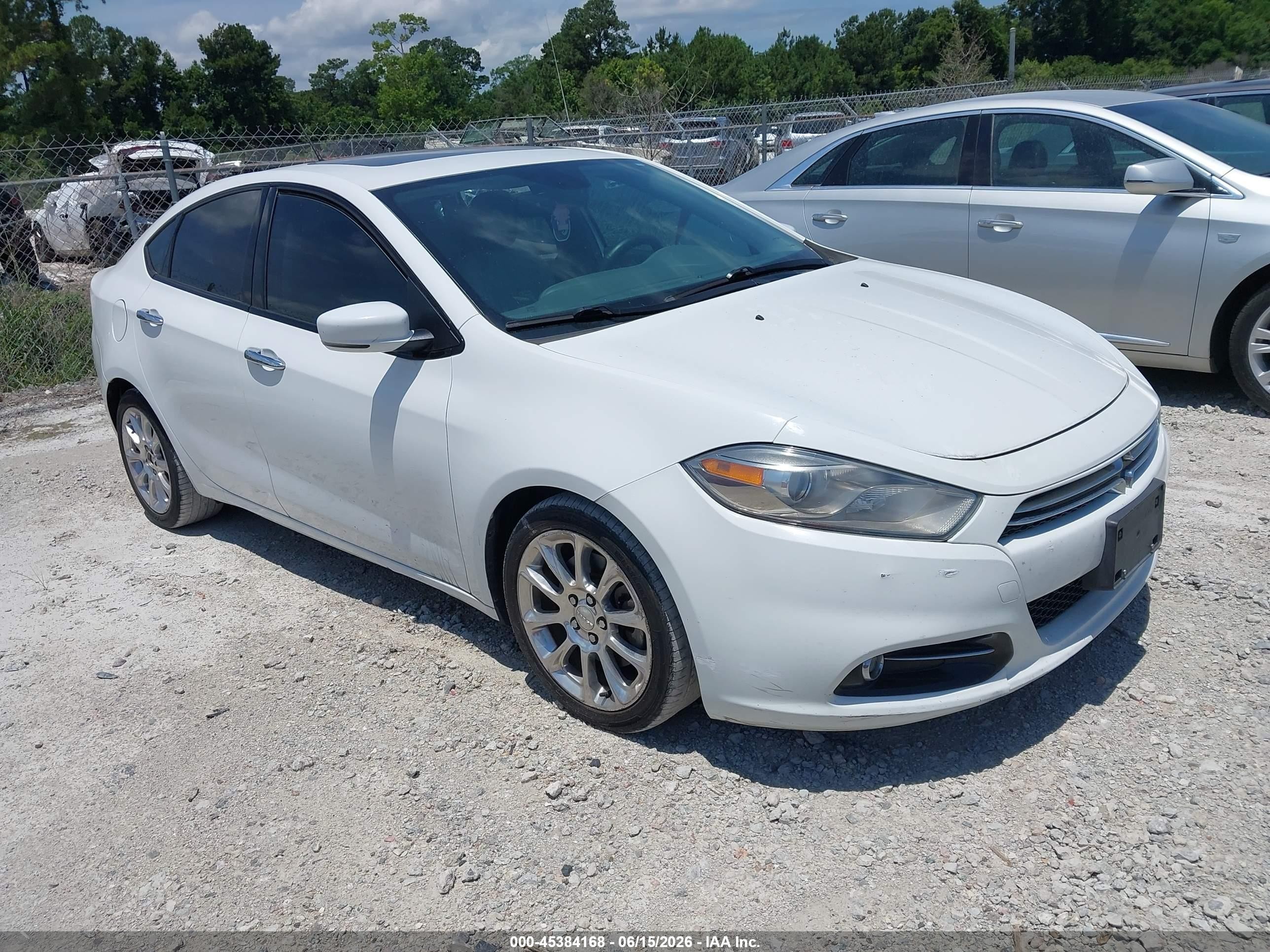 2013 Dodge Dart Limited/r/t White vin: 1C3CDFCH5DD319158