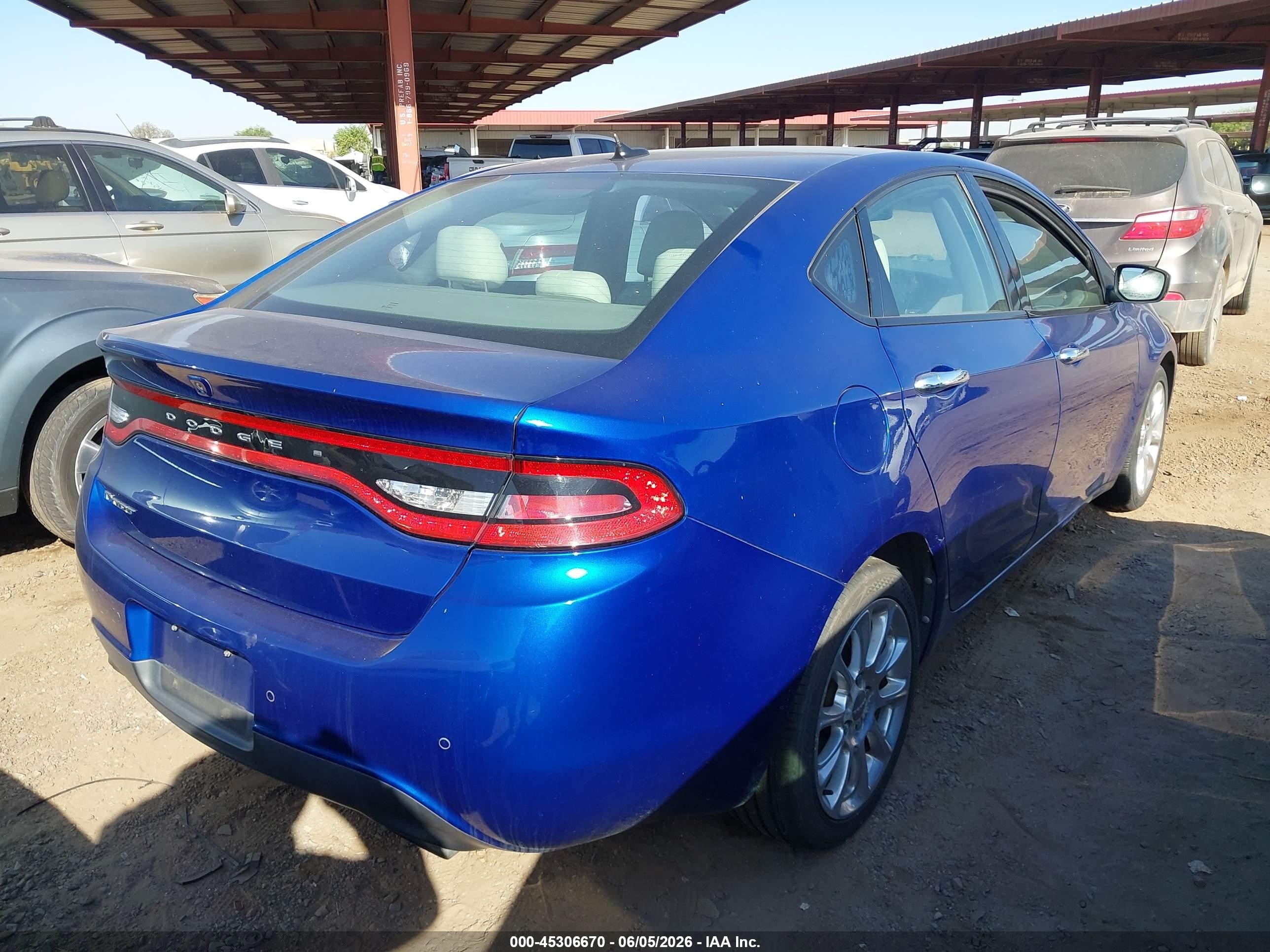 2013 Dodge Dart Limited Blue vin: 1C3CDFCH9DD131713