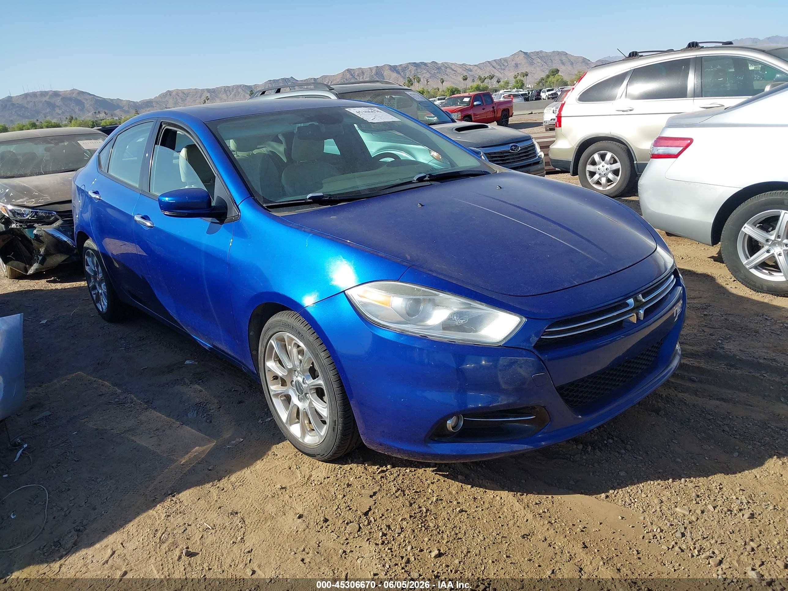 2013 Dodge Dart Limited Blue vin: 1C3CDFCH9DD131713