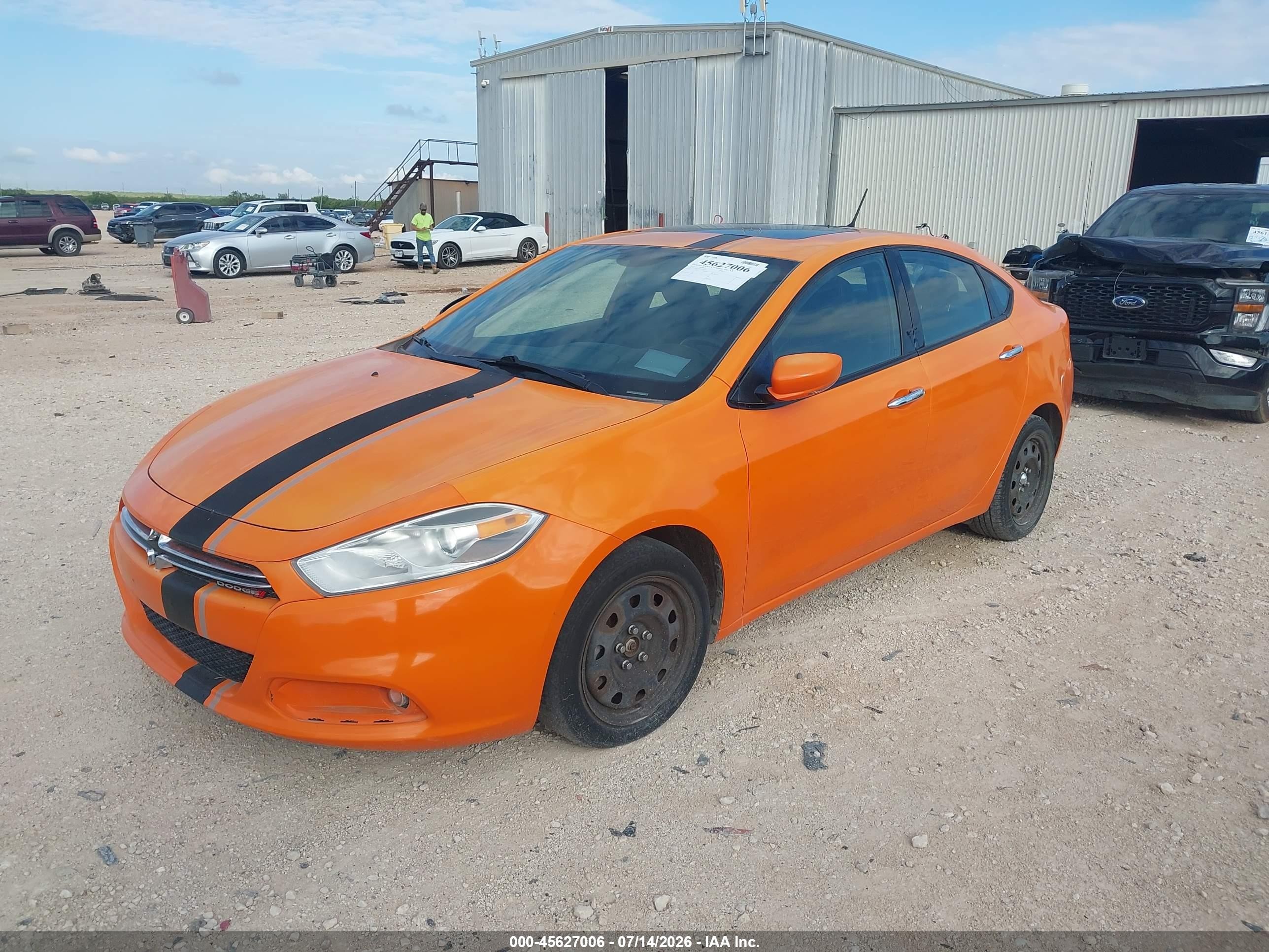 2013 Dodge Dart Limited Orange vin: 1C3CDFCHXDD326137