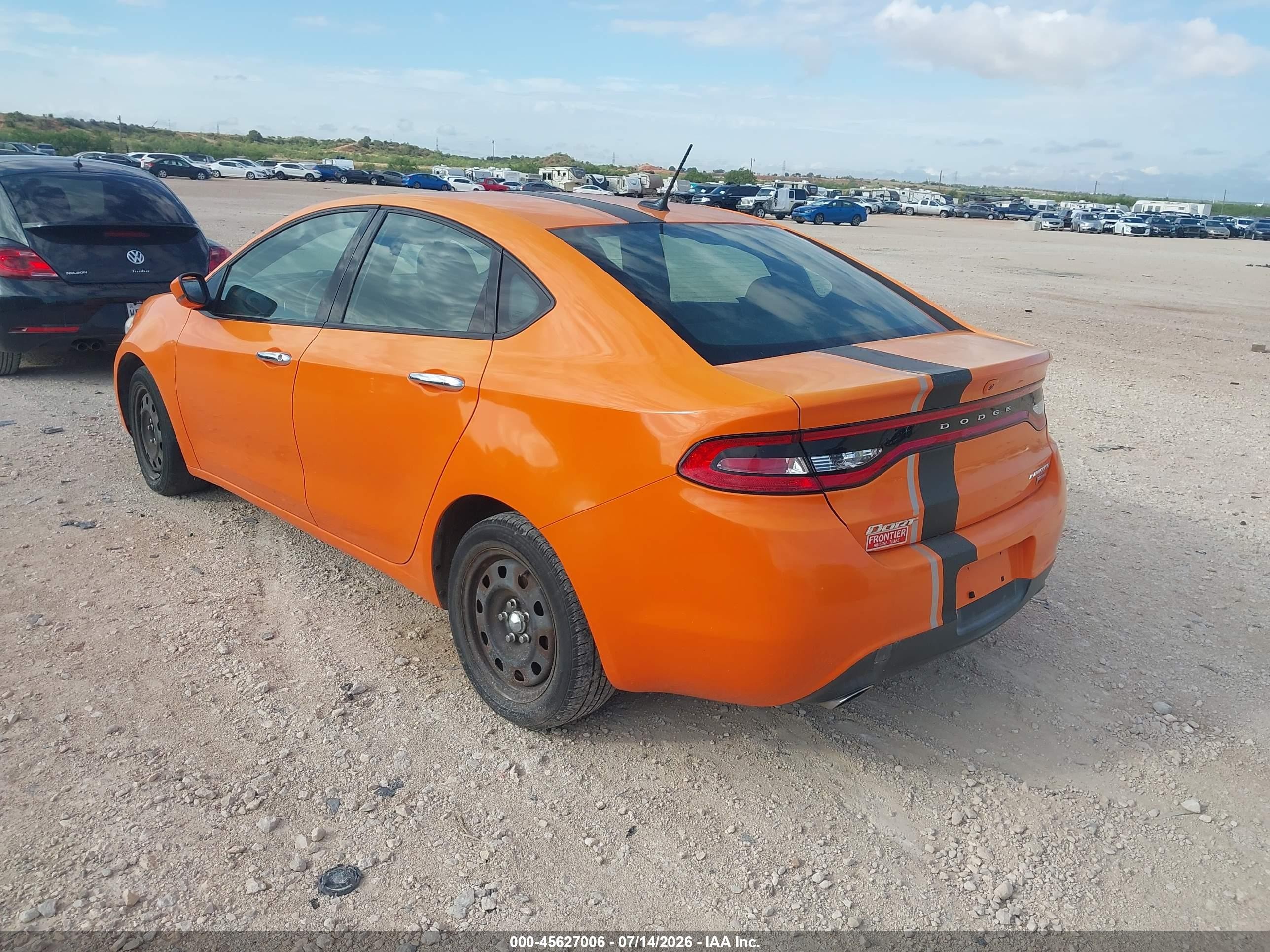 2013 Dodge Dart Limited Orange vin: 1C3CDFCHXDD326137
