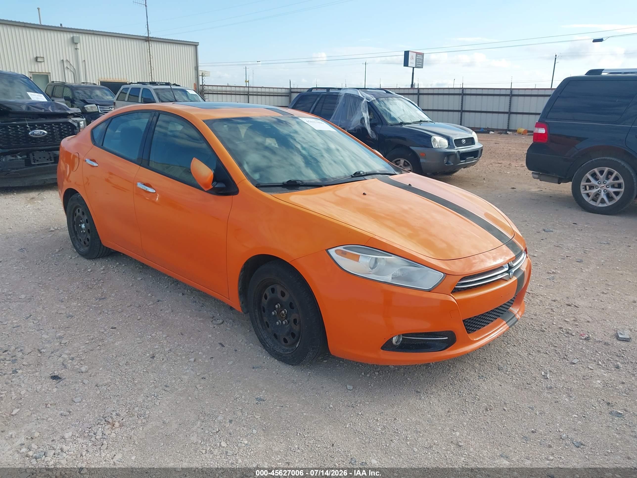 2013 Dodge Dart Limited Orange vin: 1C3CDFCHXDD326137