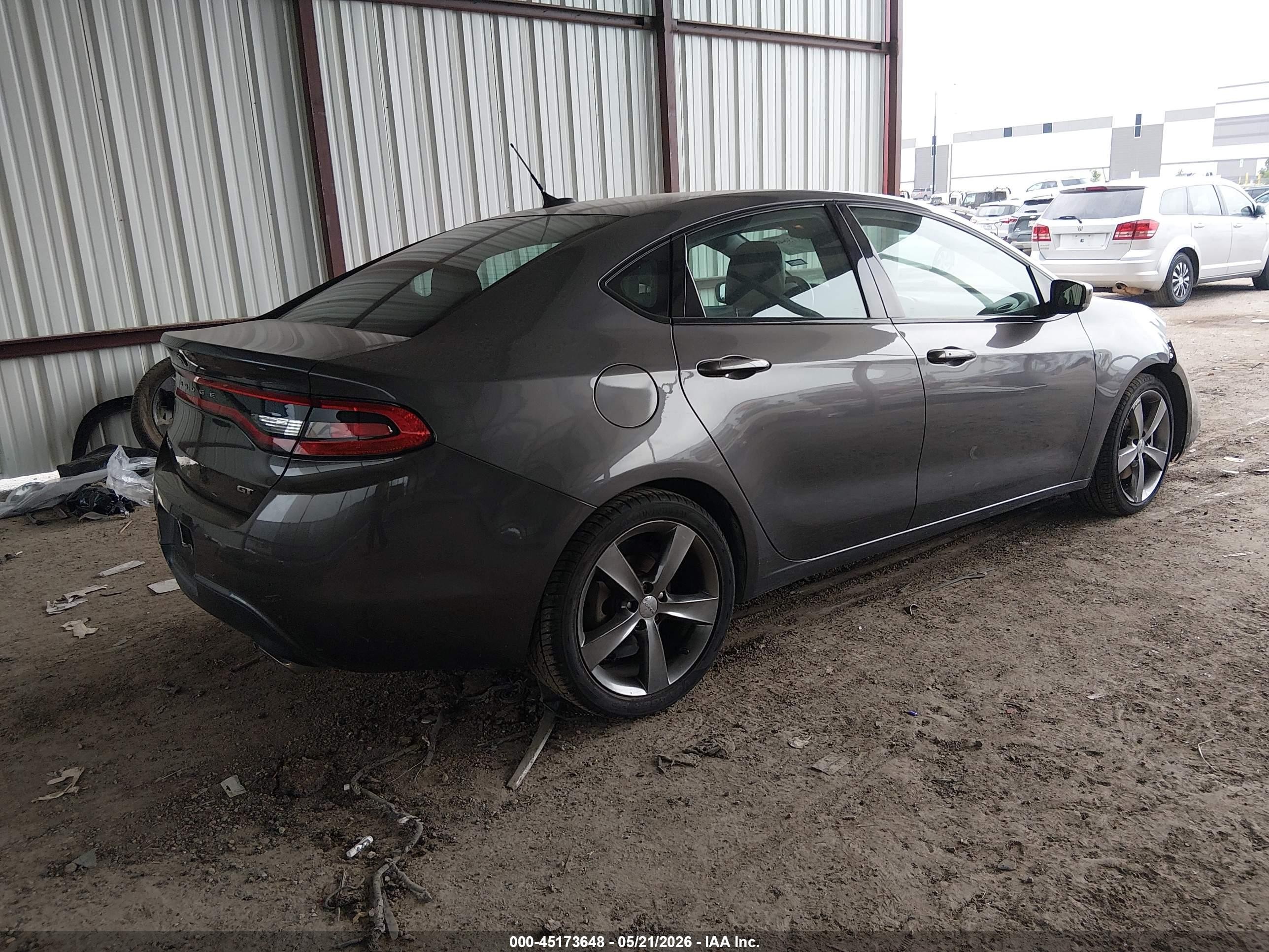 2015 Dodge Dart Gt Gray vin: 1C3CDFEB0FD122751