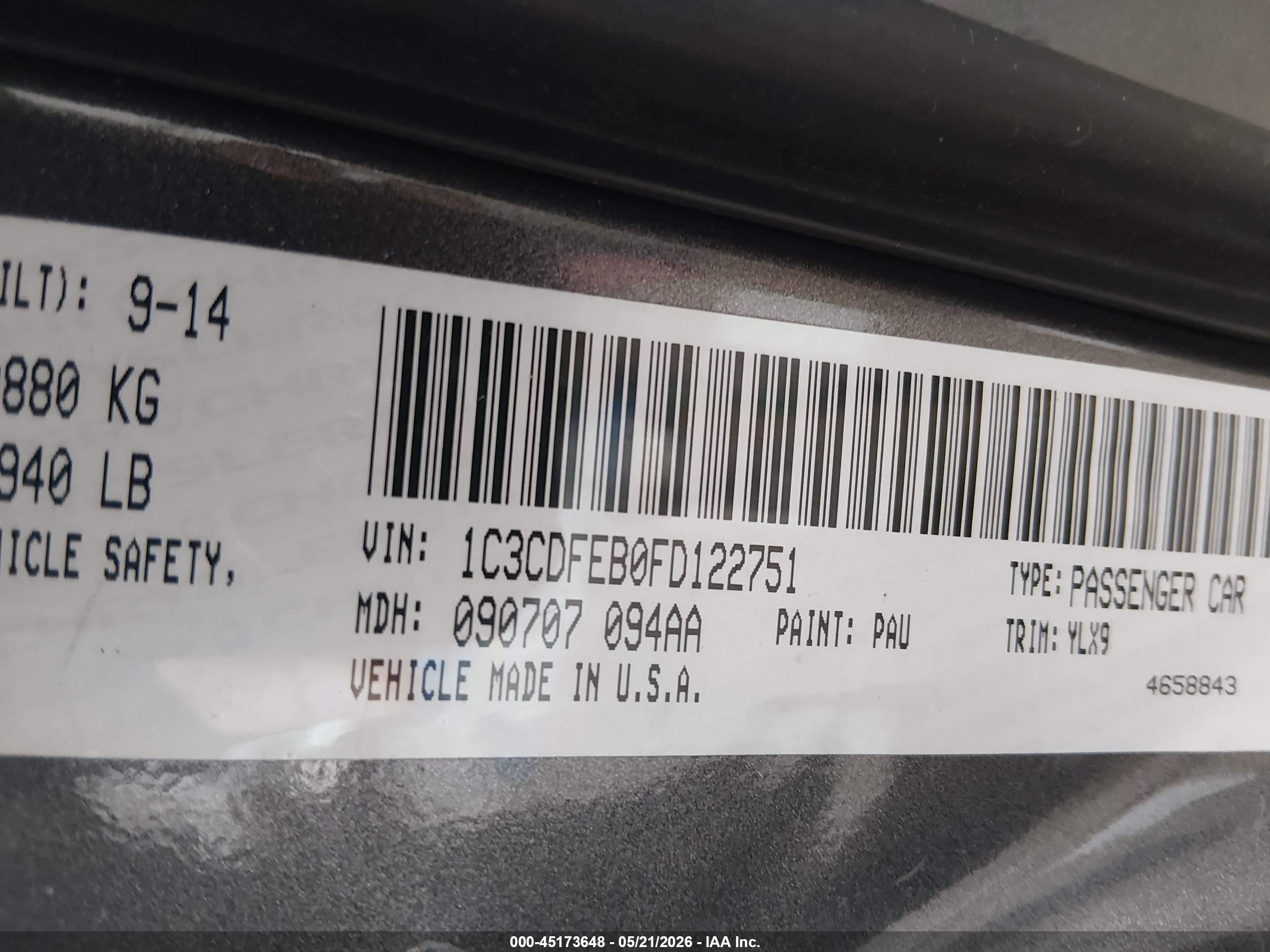 2015 Dodge Dart Gt Gray vin: 1C3CDFEB0FD122751