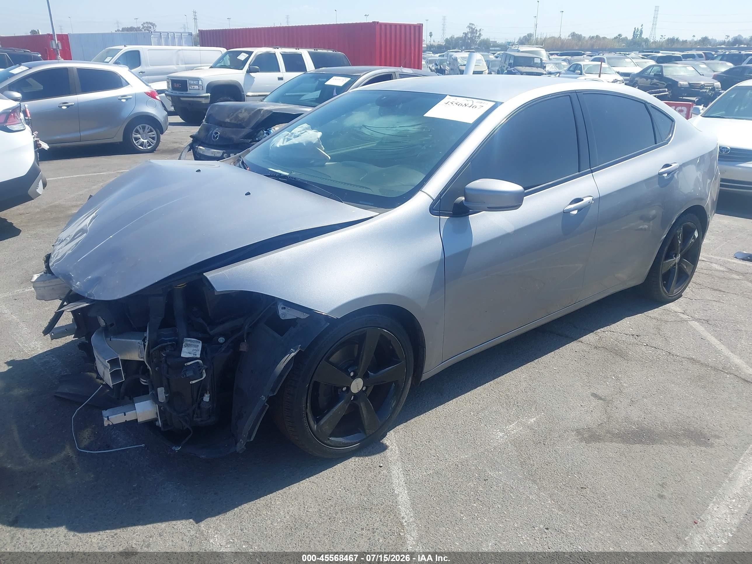 2015 Dodge Dart Gt Gray vin: 1C3CDFEB2FD173331