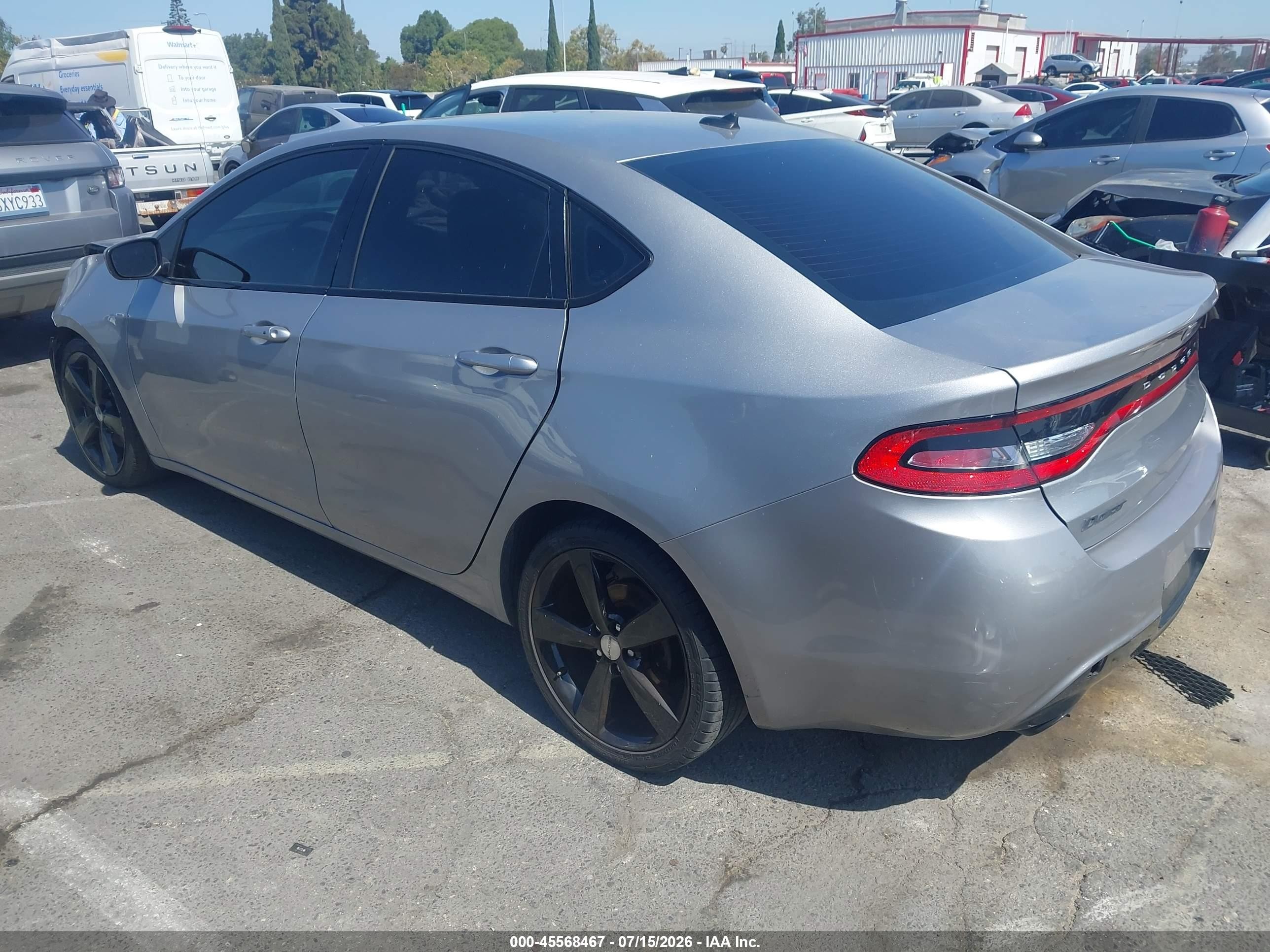 2015 Dodge Dart Gt Gray vin: 1C3CDFEB2FD173331
