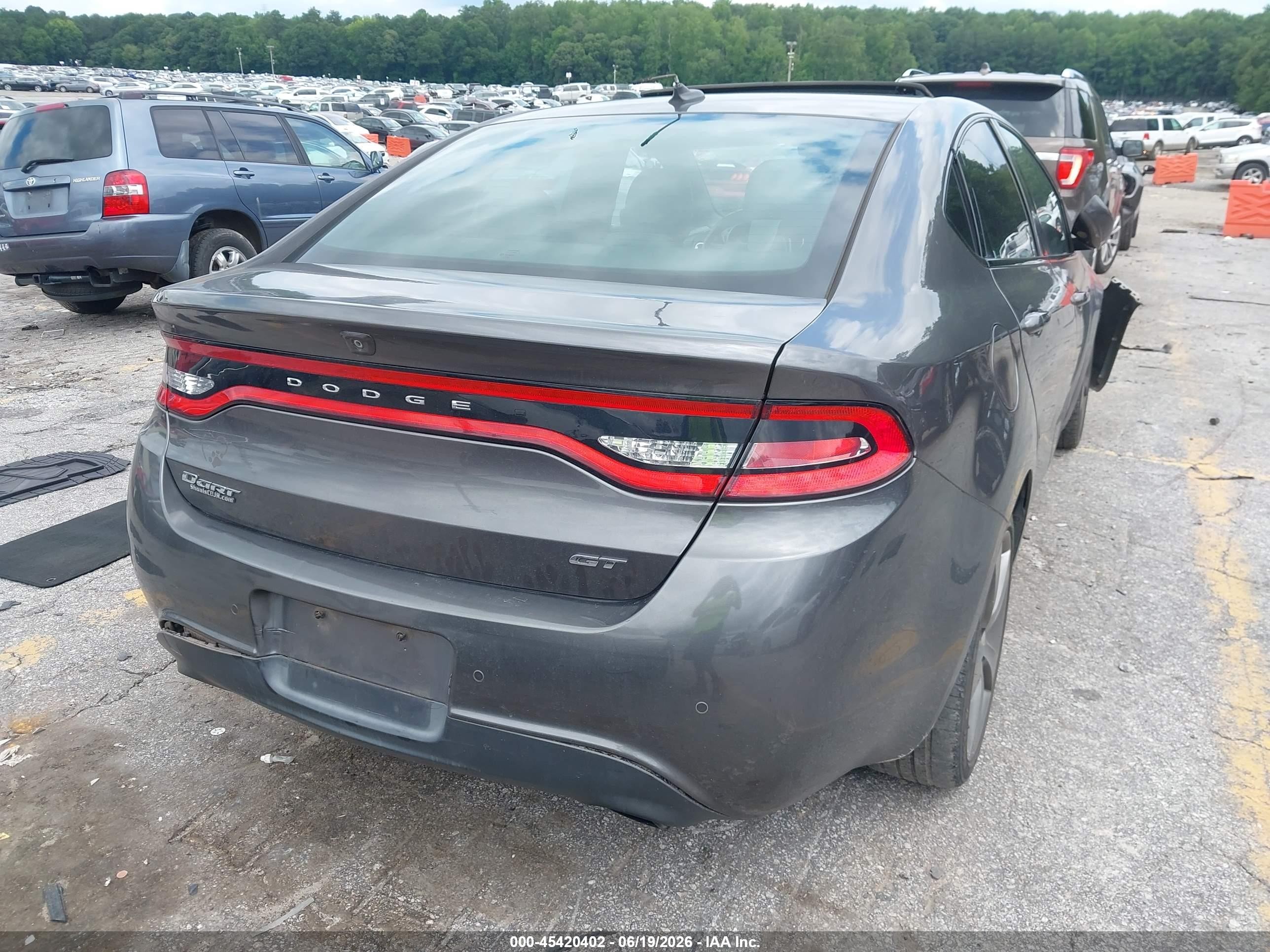 2015 Dodge Dart Gt Gray vin: 1C3CDFEB3FD369083