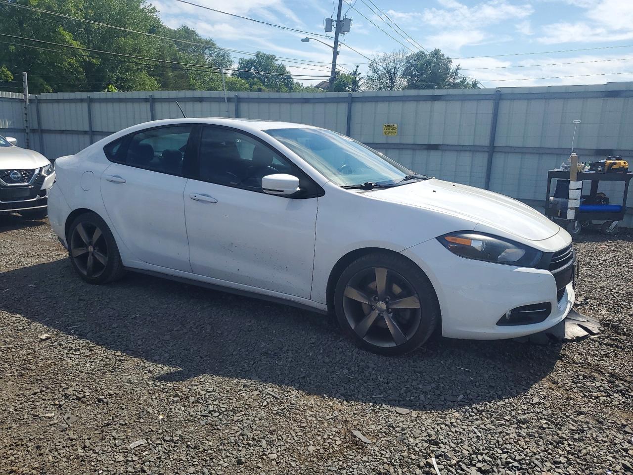 2015 Dodge Dart Gt White vin: 1C3CDFEB3FD411039