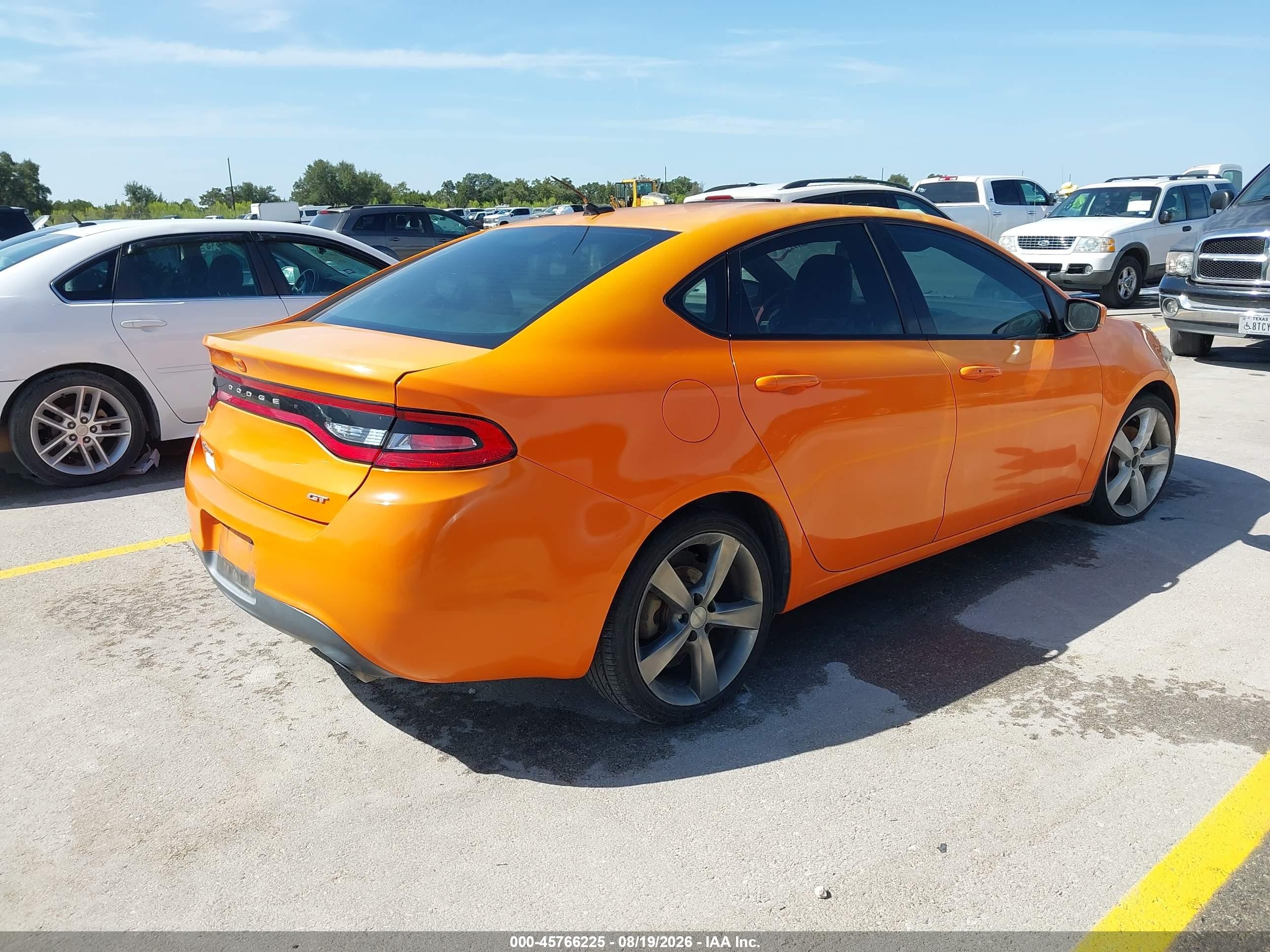 2014 Dodge Dart Gt Orange vin: 1C3CDFEB4ED768664