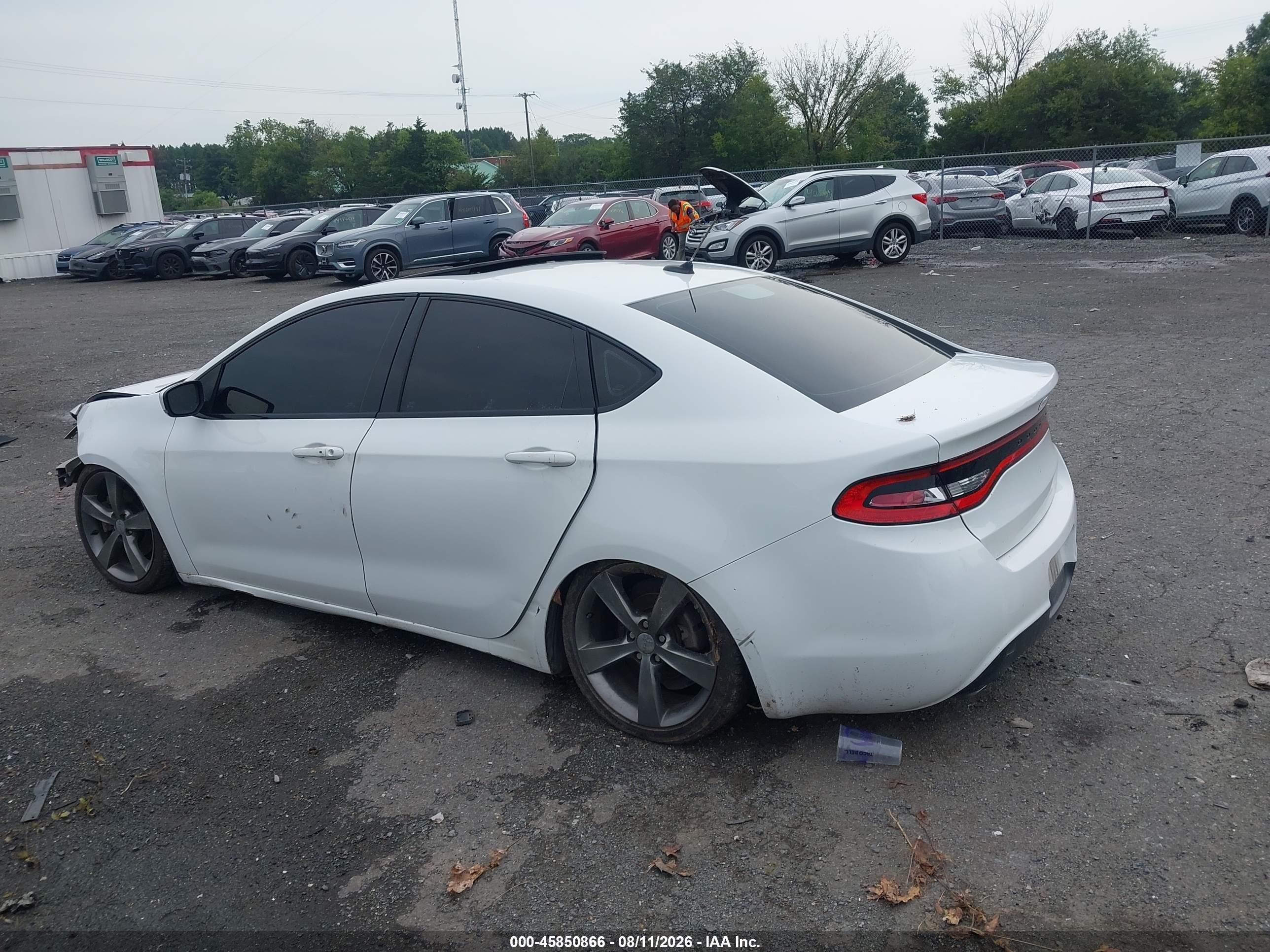 2014 Dodge Dart Gt White vin: 1C3CDFEB5ED906518
