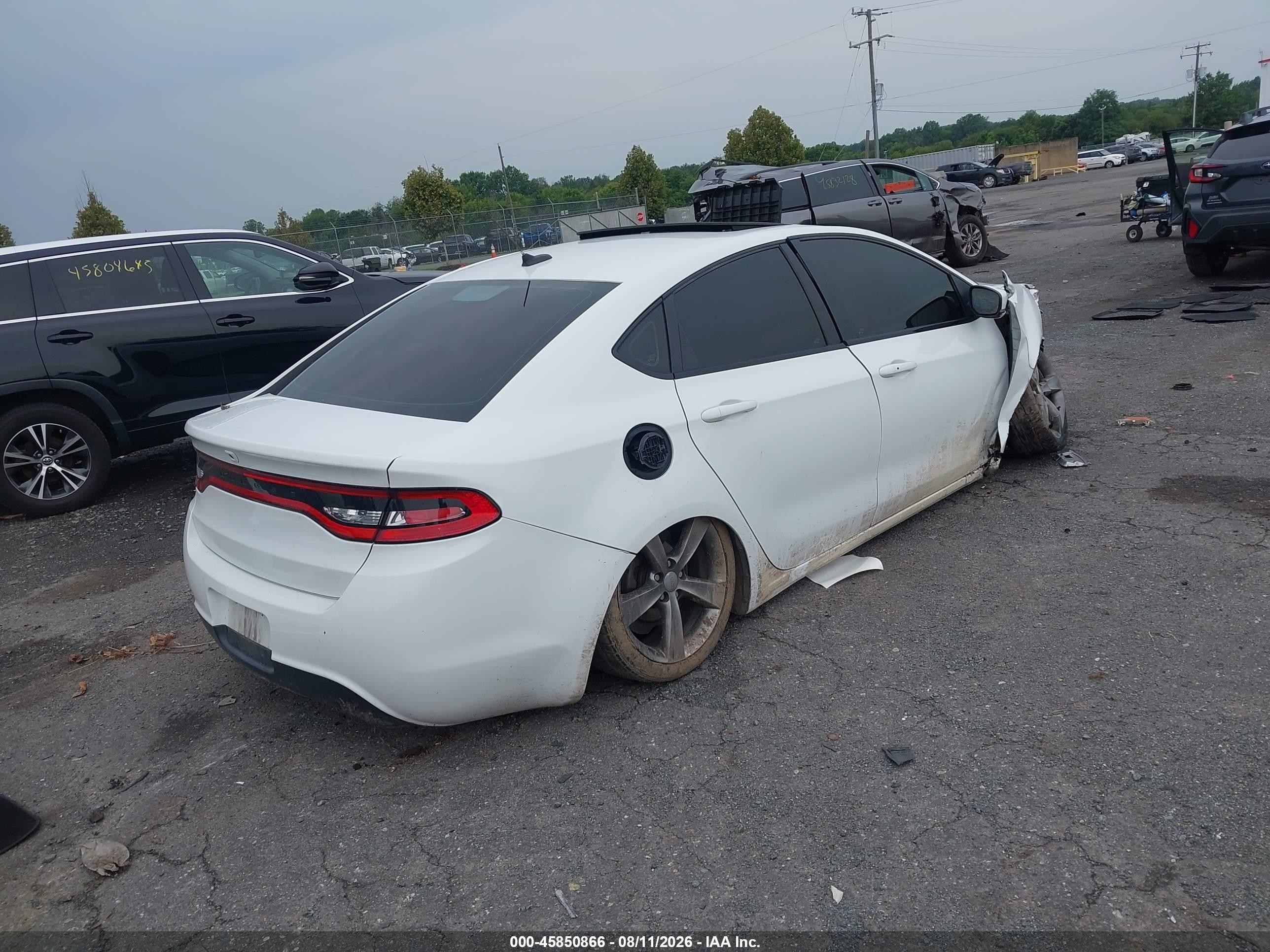 2014 Dodge Dart Gt White vin: 1C3CDFEB5ED906518