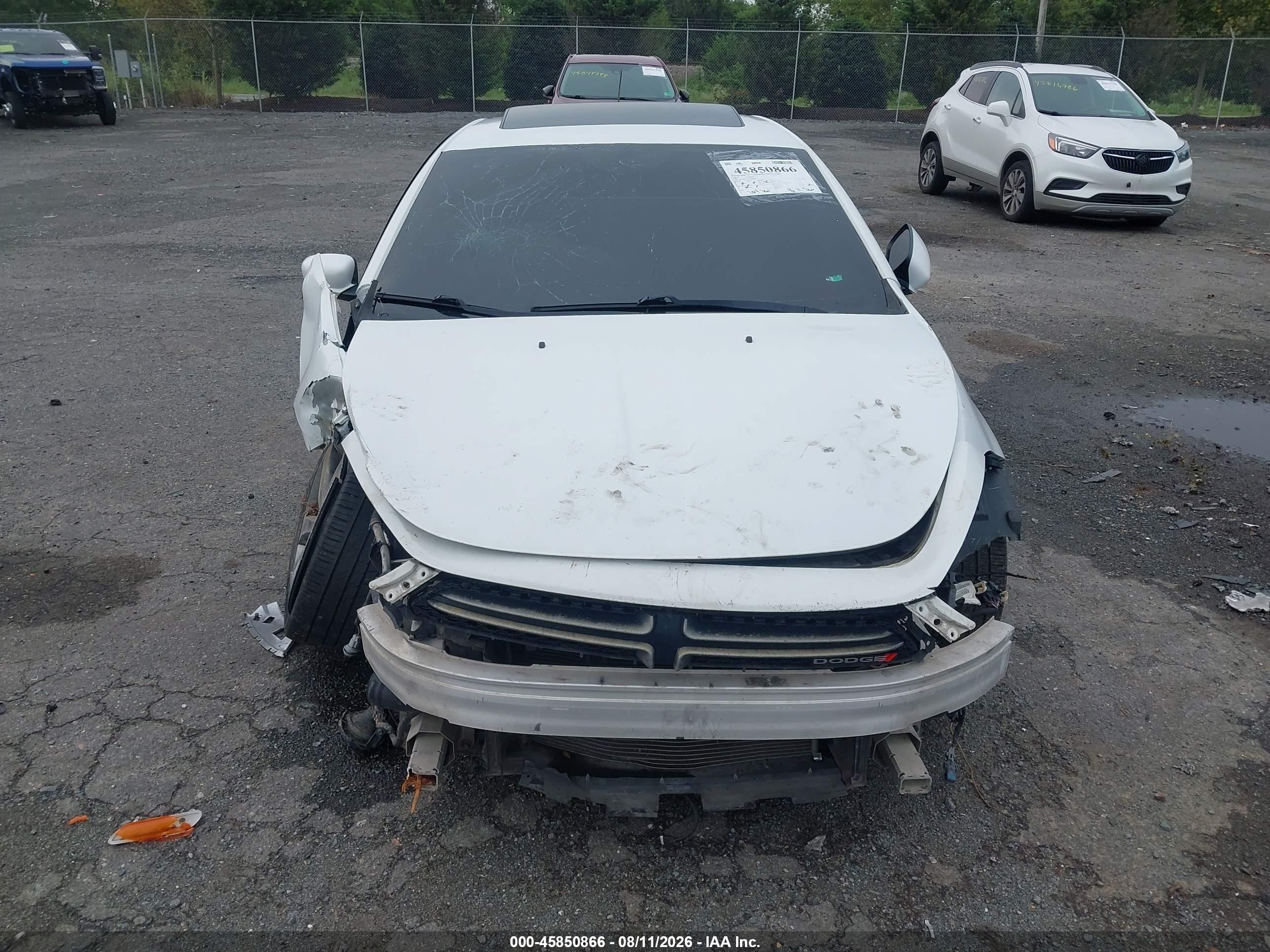 2014 Dodge Dart Gt White vin: 1C3CDFEB5ED906518
