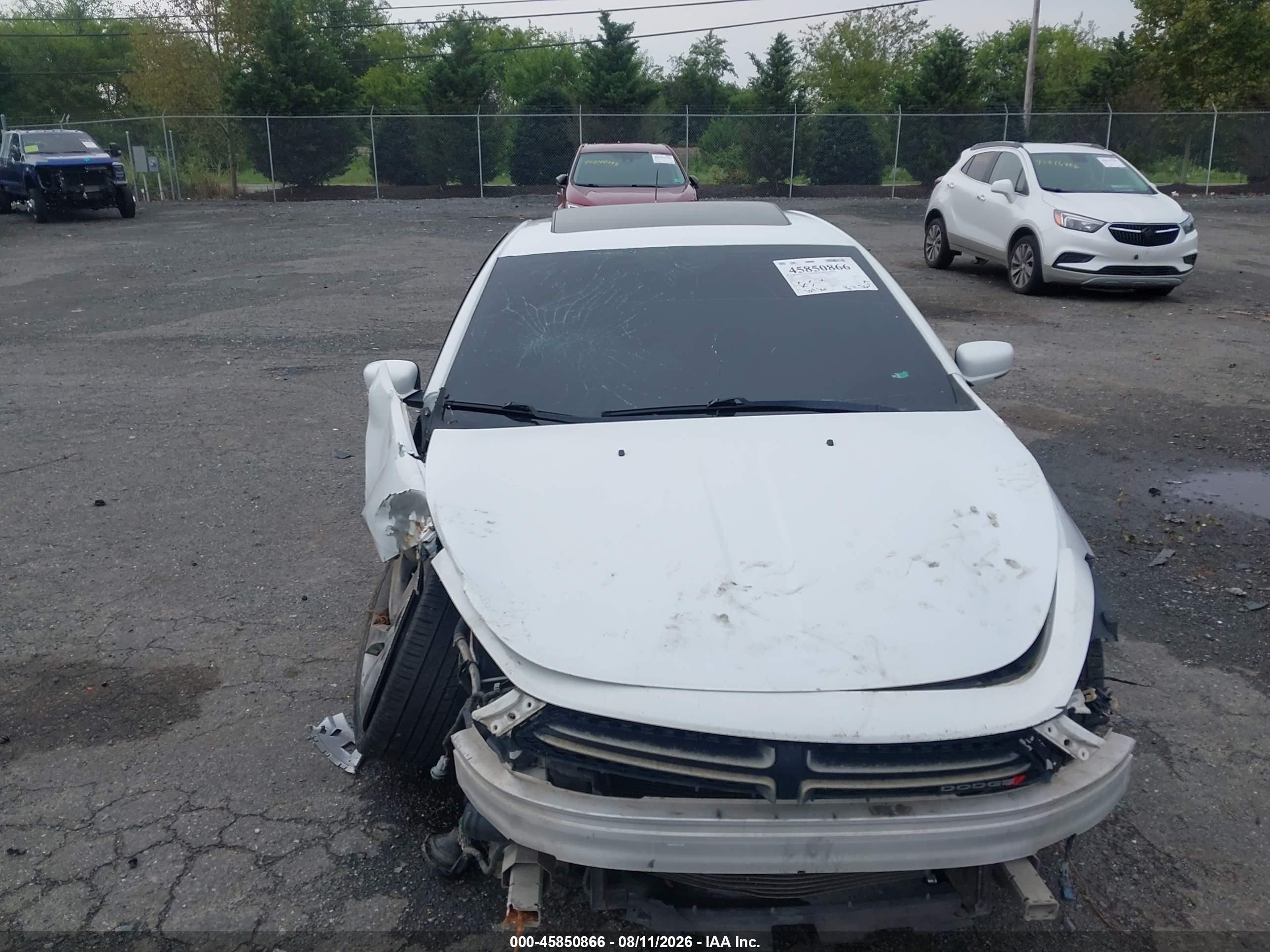 2014 Dodge Dart Gt White vin: 1C3CDFEB5ED906518