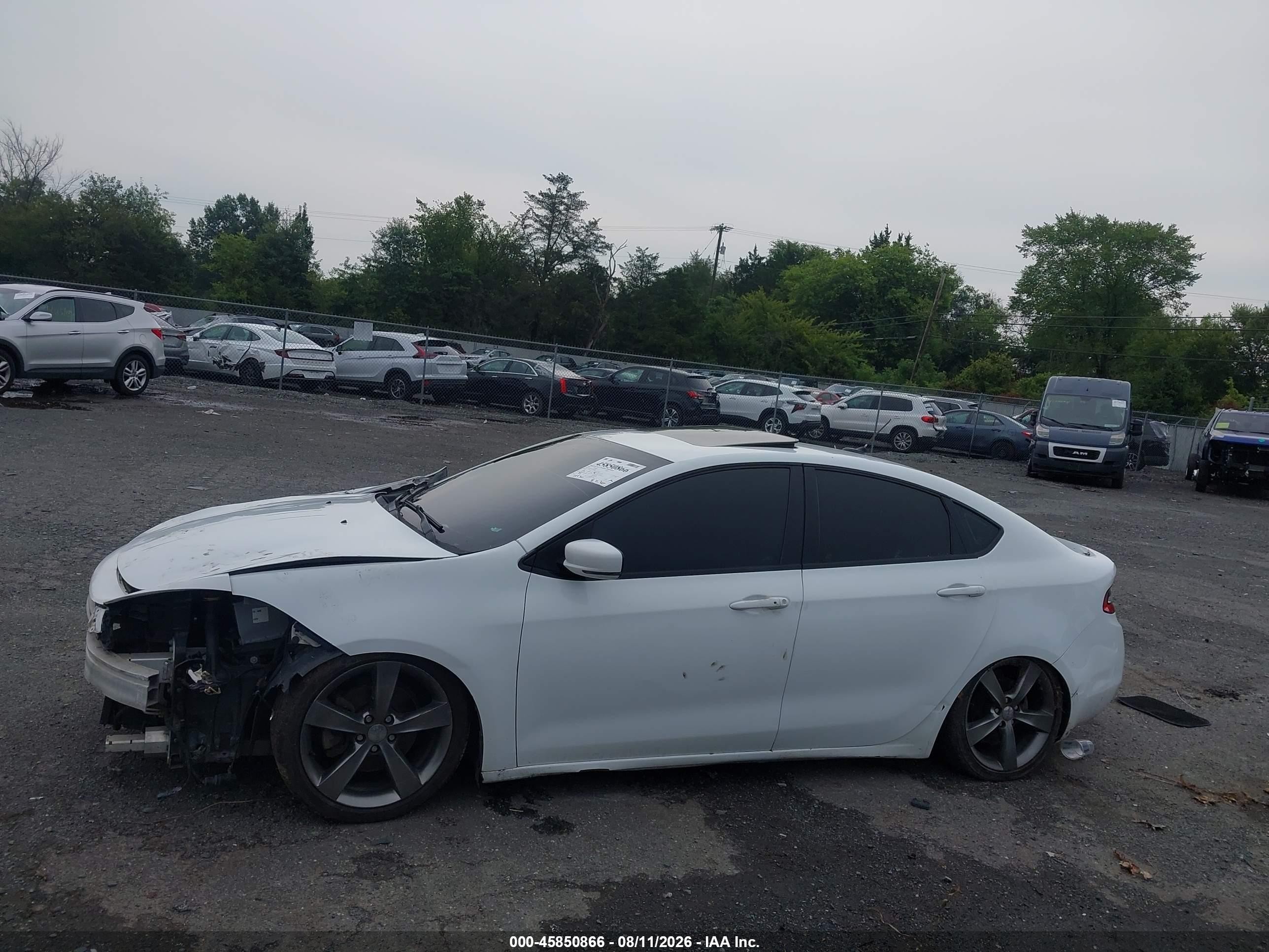 2014 Dodge Dart Gt White vin: 1C3CDFEB5ED906518