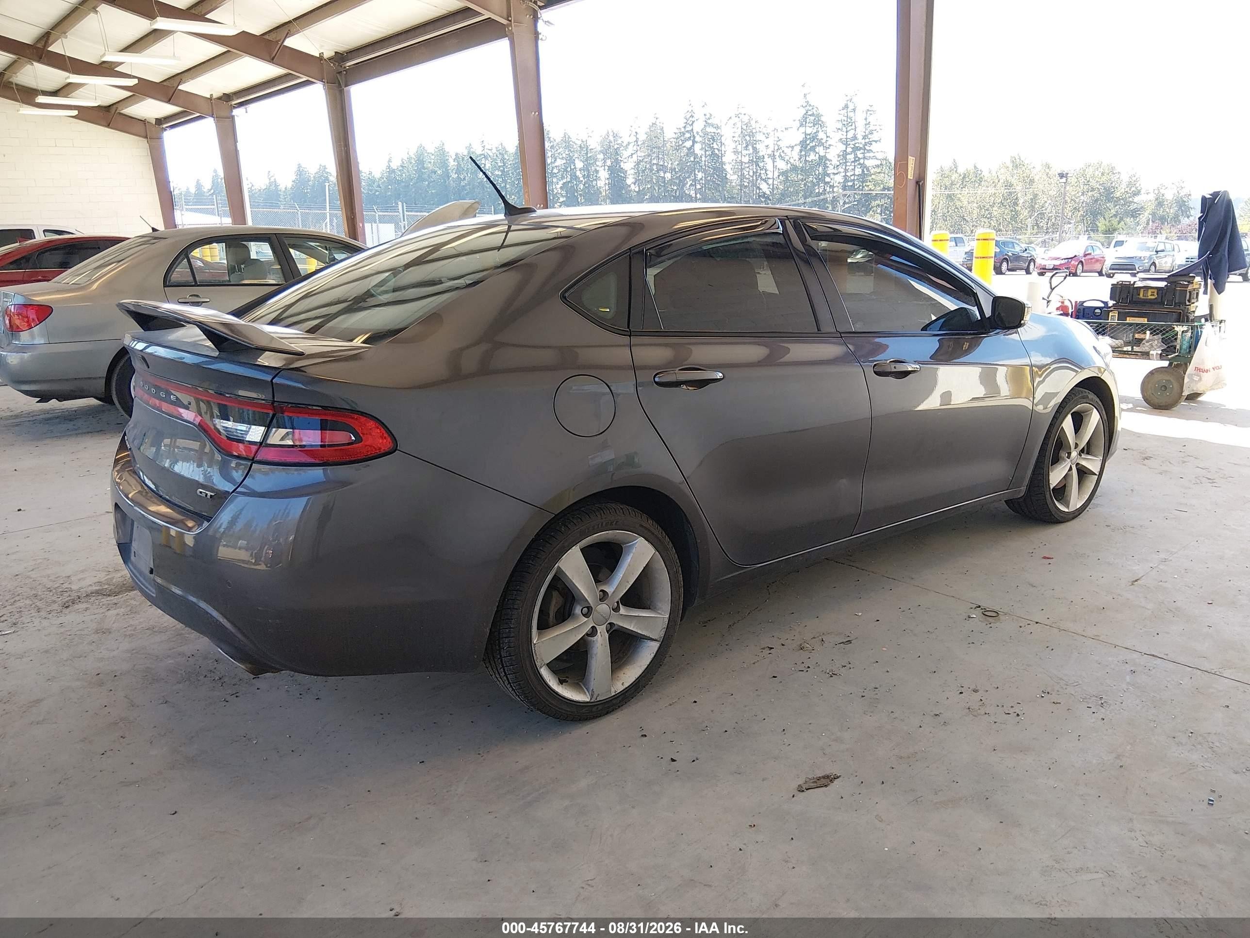 2015 Dodge Dart Gt Gray vin: 1C3CDFEB5FD141795