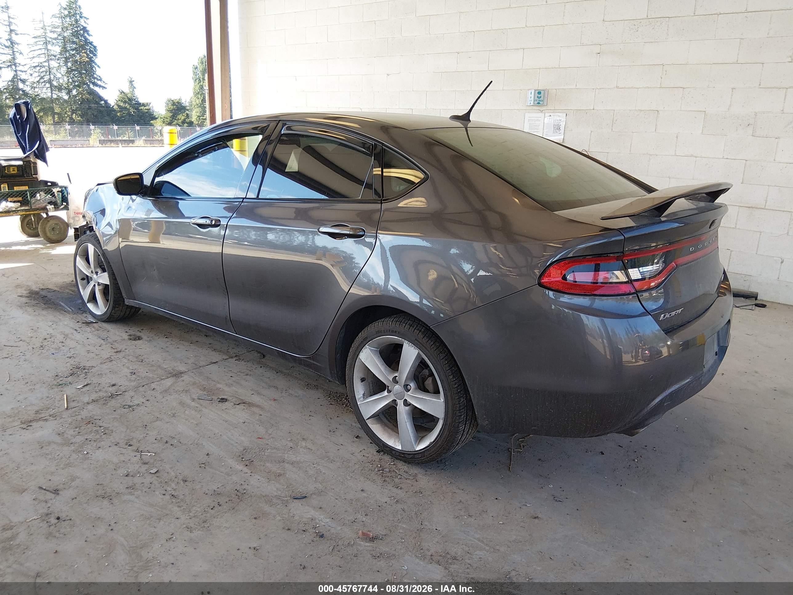 2015 Dodge Dart Gt Gray vin: 1C3CDFEB5FD141795