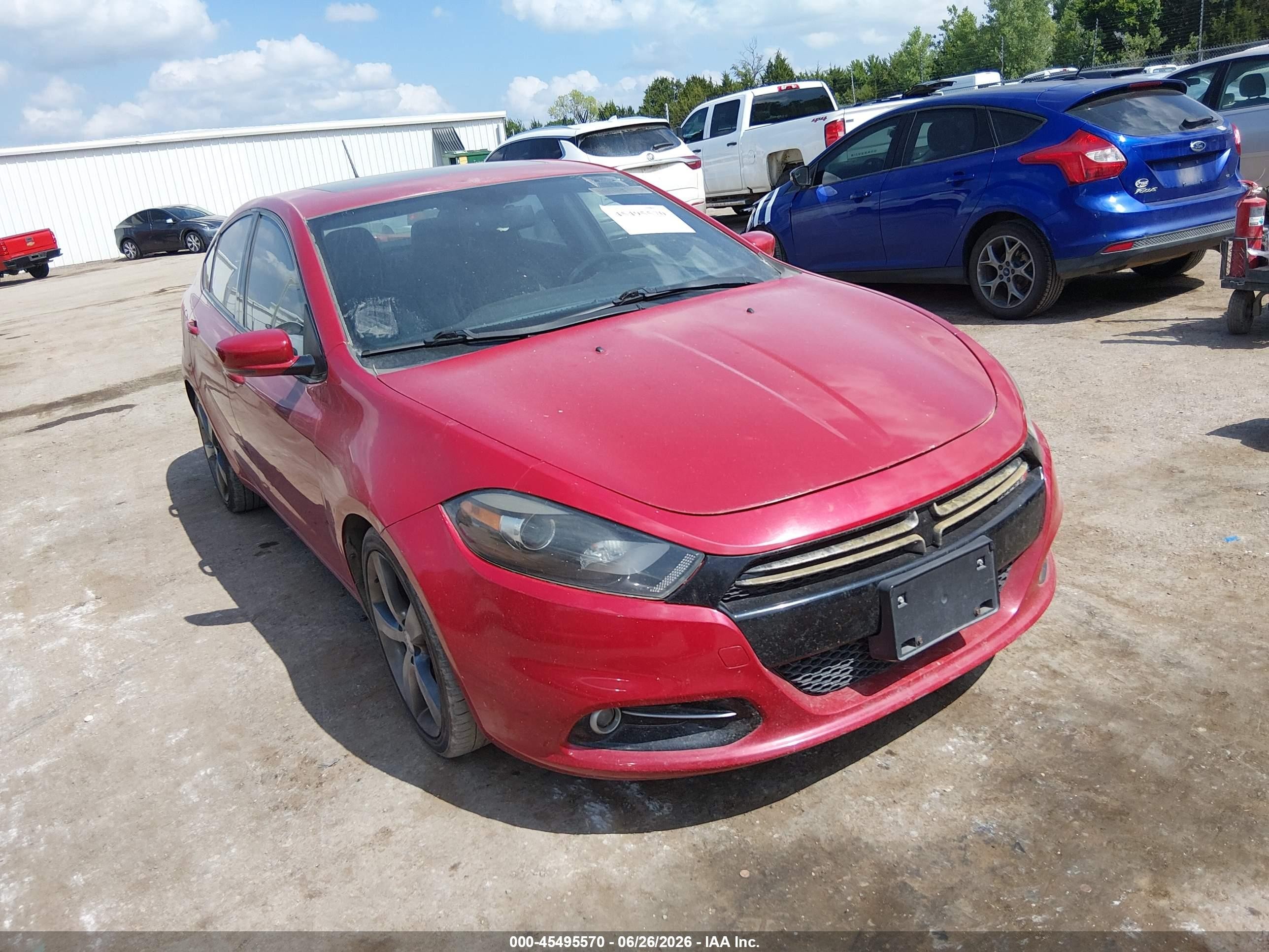 2015 Dodge Dart Gt Red vin: 1C3CDFEB5FD212736
