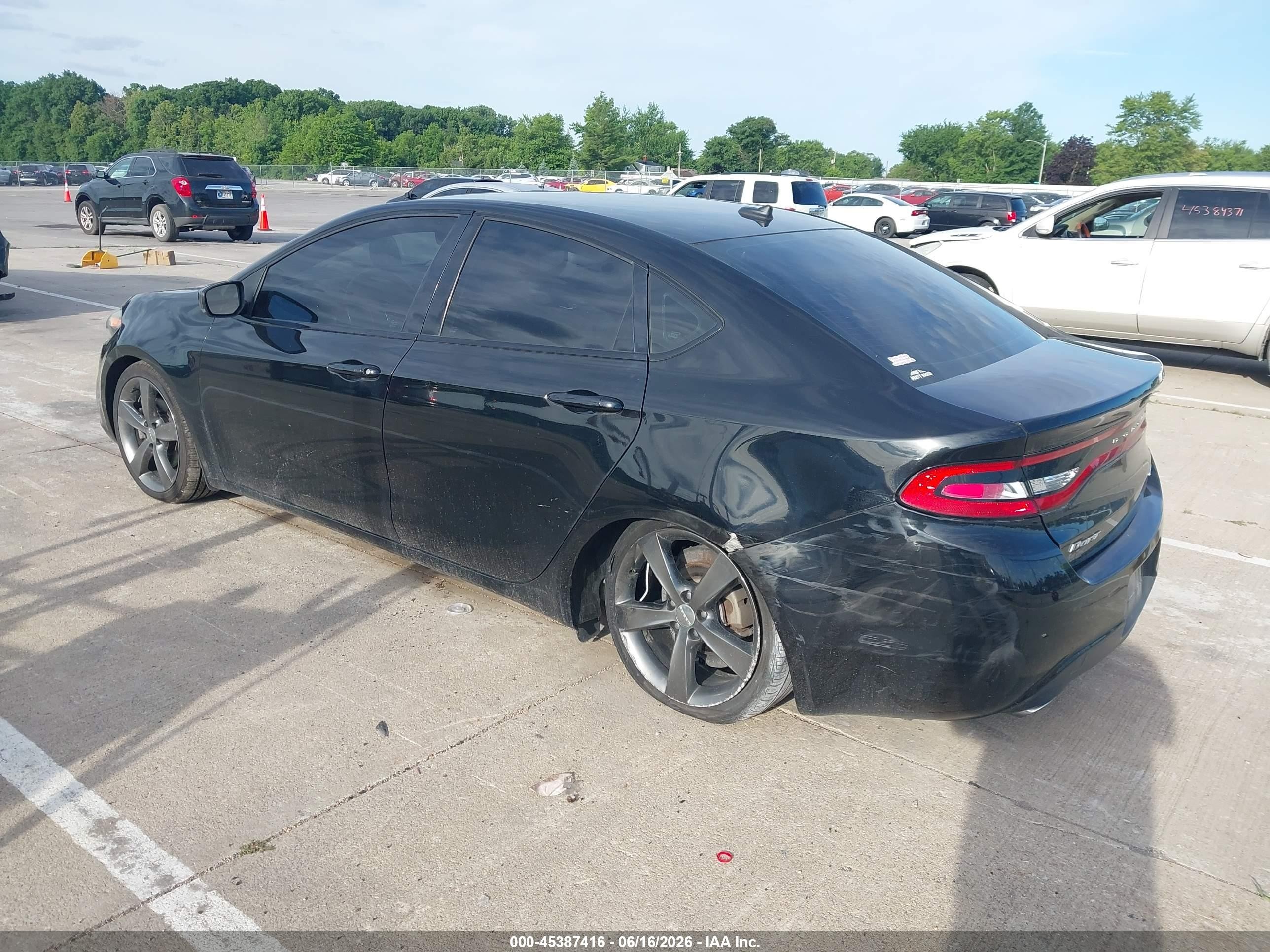 2015 Dodge Dart Gt Black vin: 1C3CDFEB6FD193985