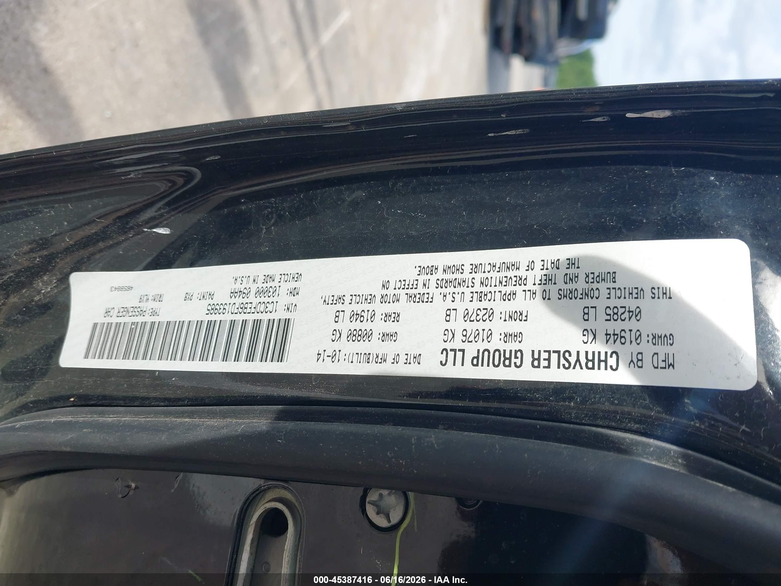 2015 Dodge Dart Gt Black vin: 1C3CDFEB6FD193985