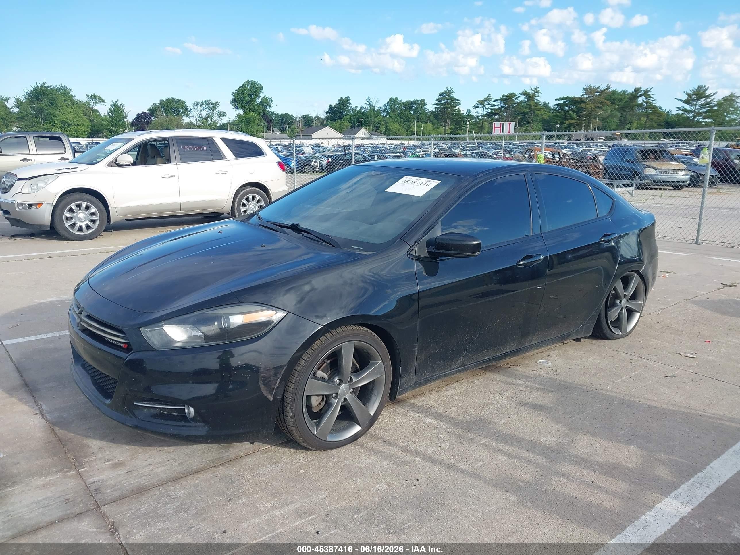 2015 Dodge Dart Gt Black vin: 1C3CDFEB6FD193985