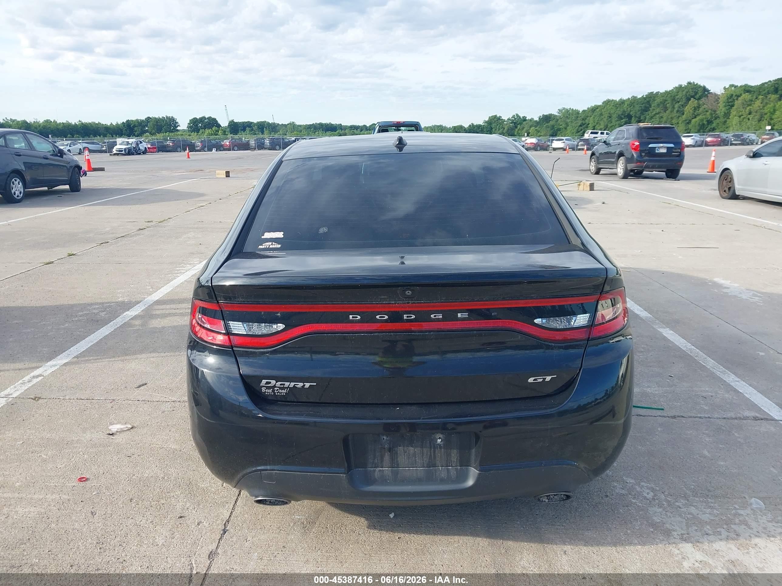 2015 Dodge Dart Gt Black vin: 1C3CDFEB6FD193985
