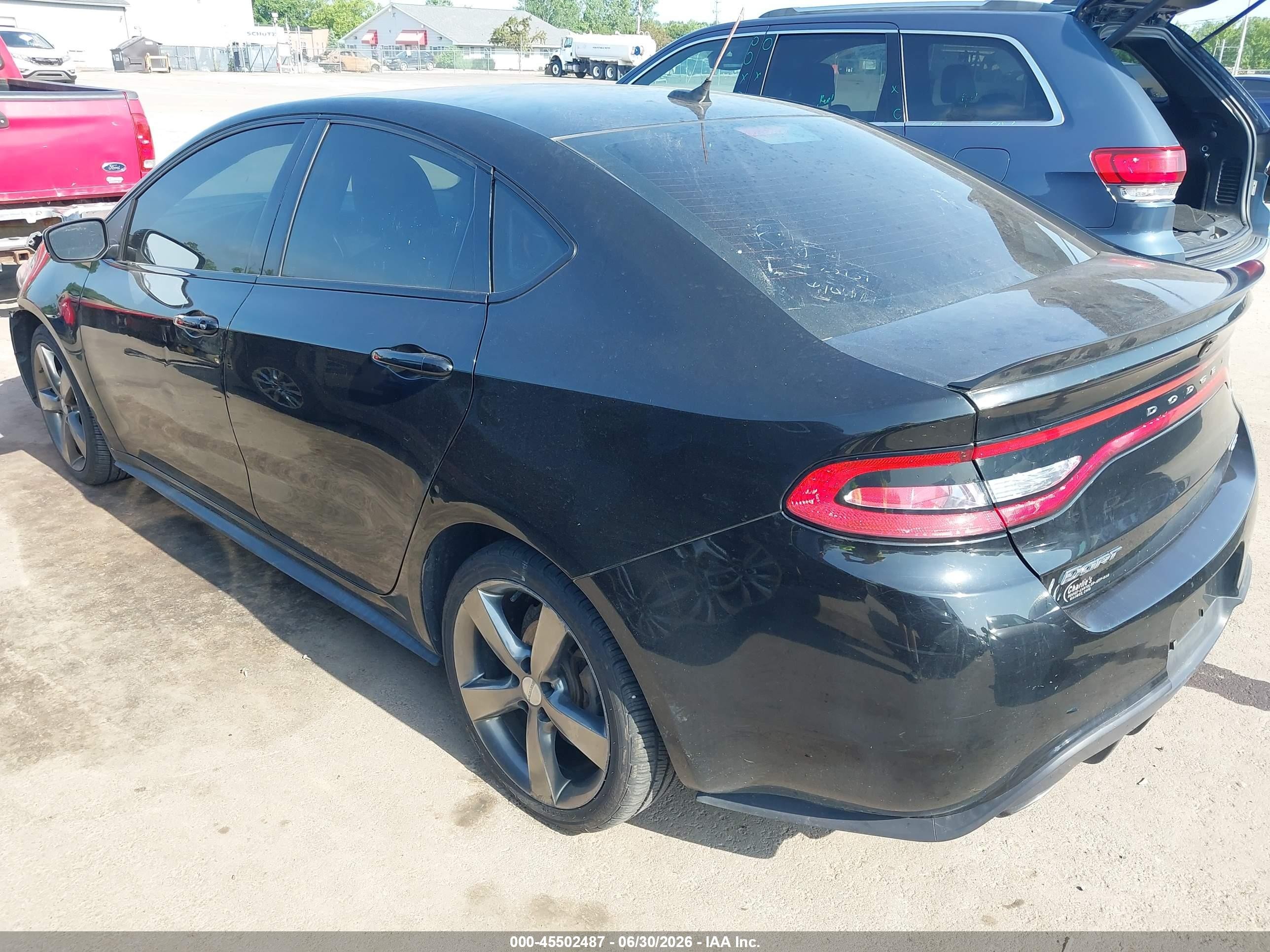 2015 Dodge Dart Gt Black vin: 1C3CDFEB6FD205648